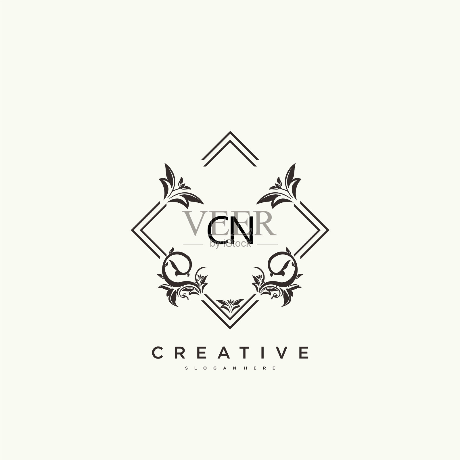 Cn美最初的标识艺术手写标识插画图片素材