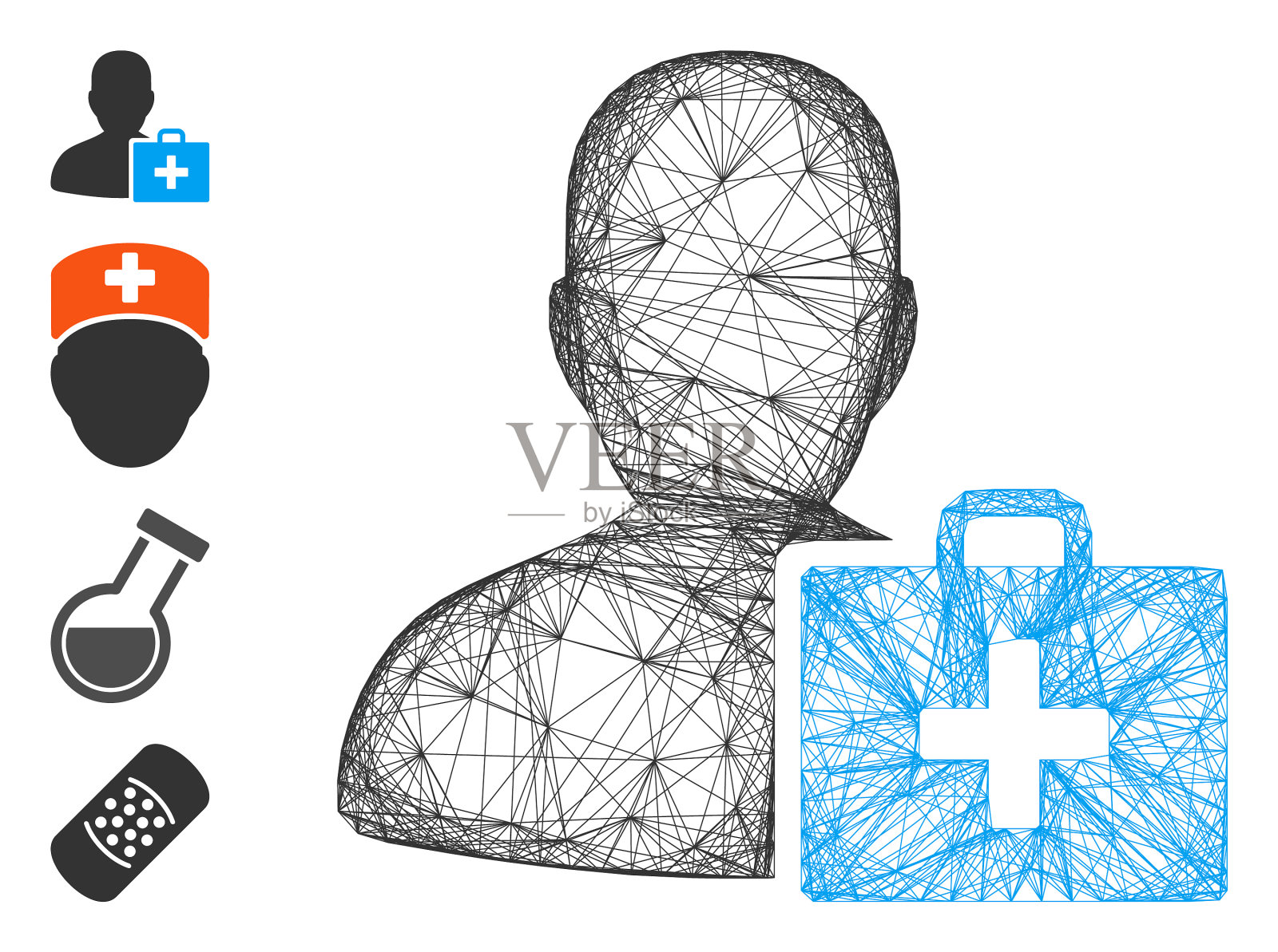 净护理人员网插画图片素材