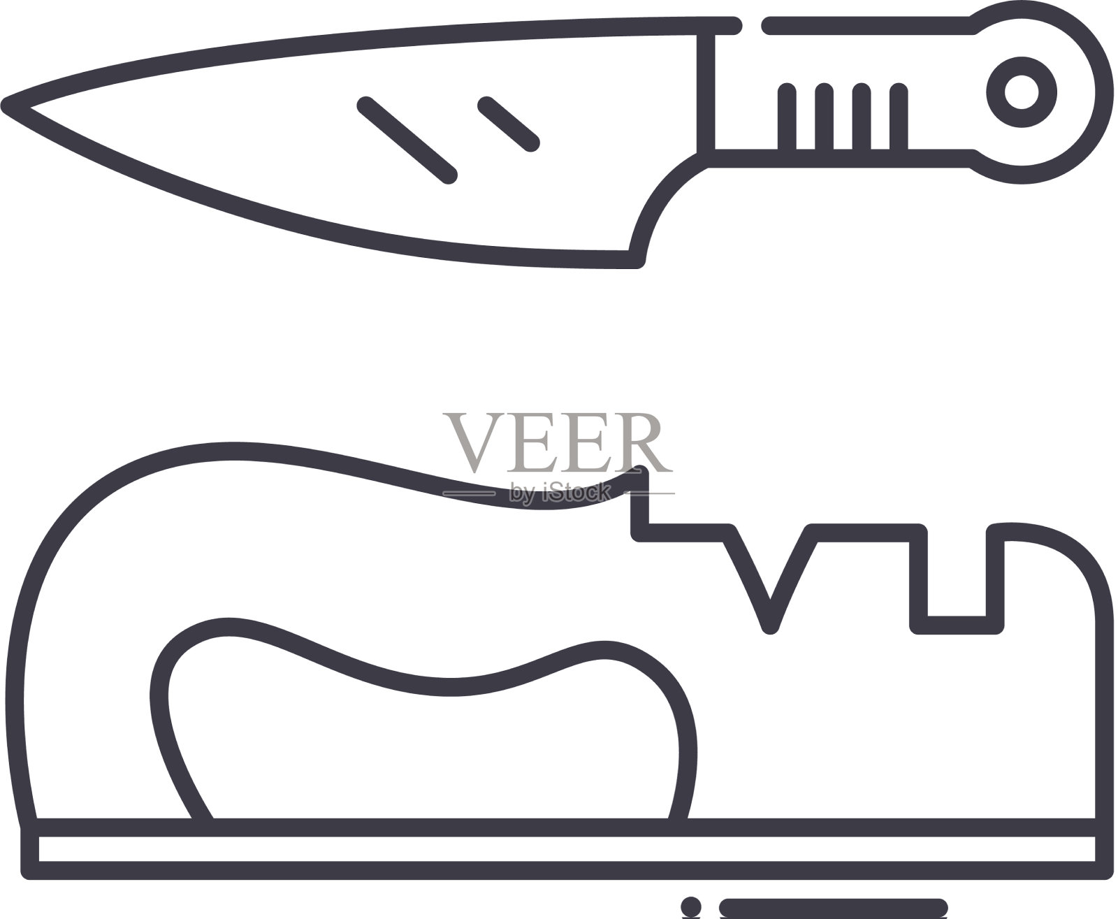 磨刀器图标线性隔离设计元素图片