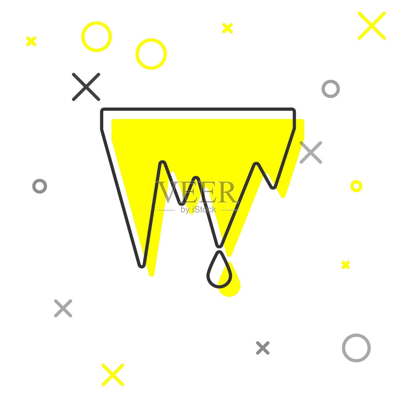 灰色线冰柱图标孤立在白色背景插画图片素材