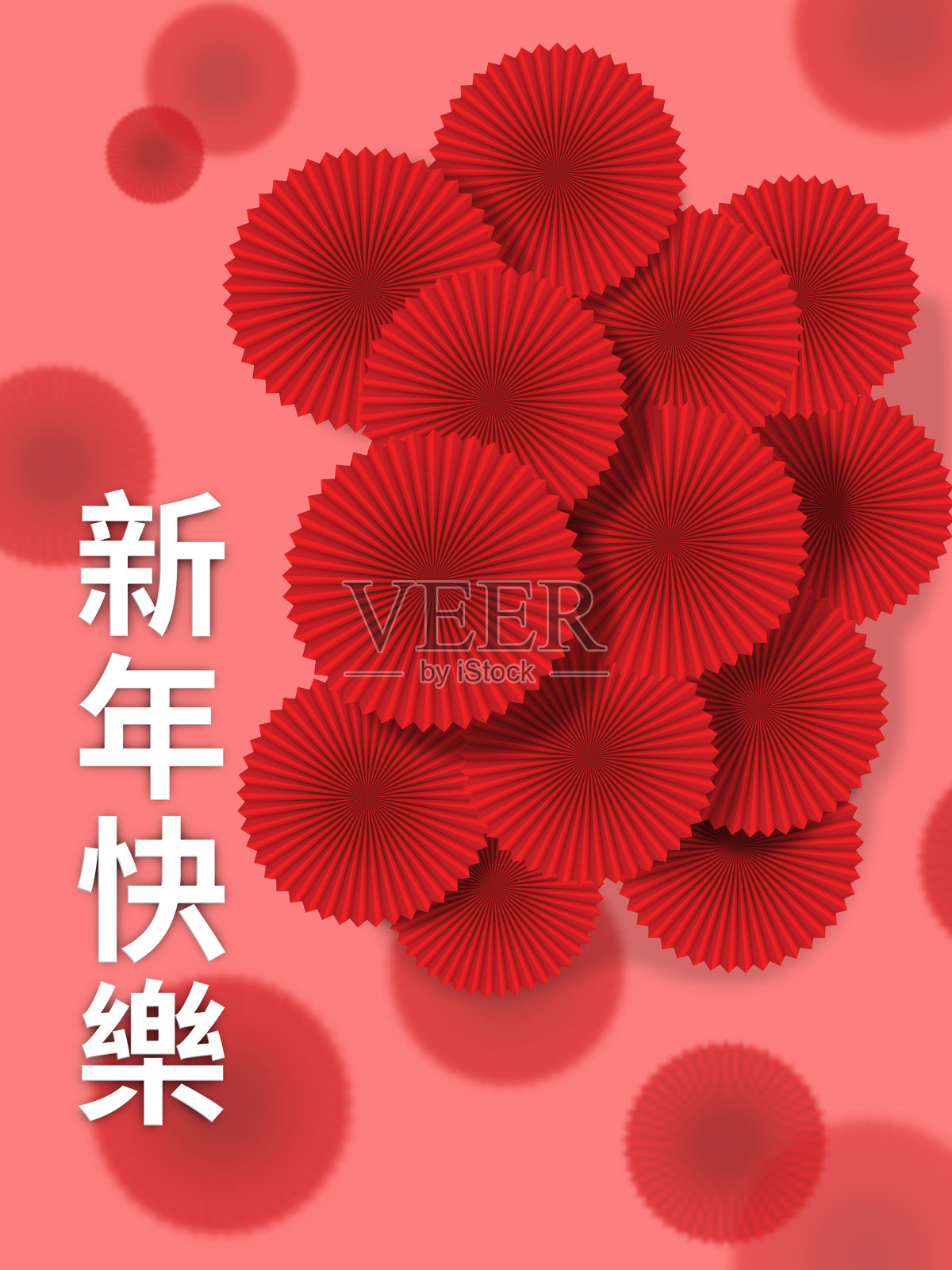 中国抽象背景与红色插画图片素材