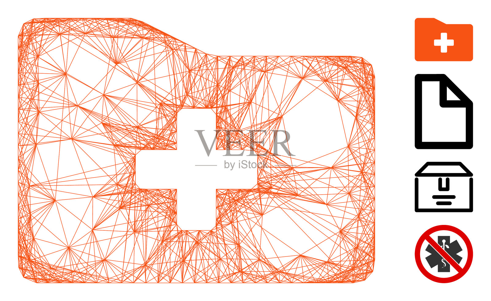 网络医疗文件夹网格插画图片素材