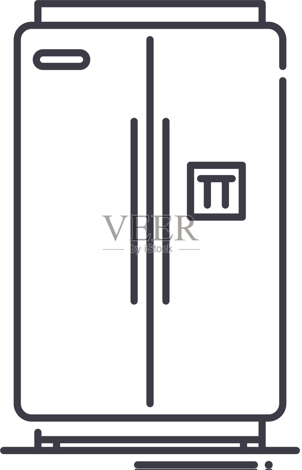 电冰箱图标线性隔离设计元素图片