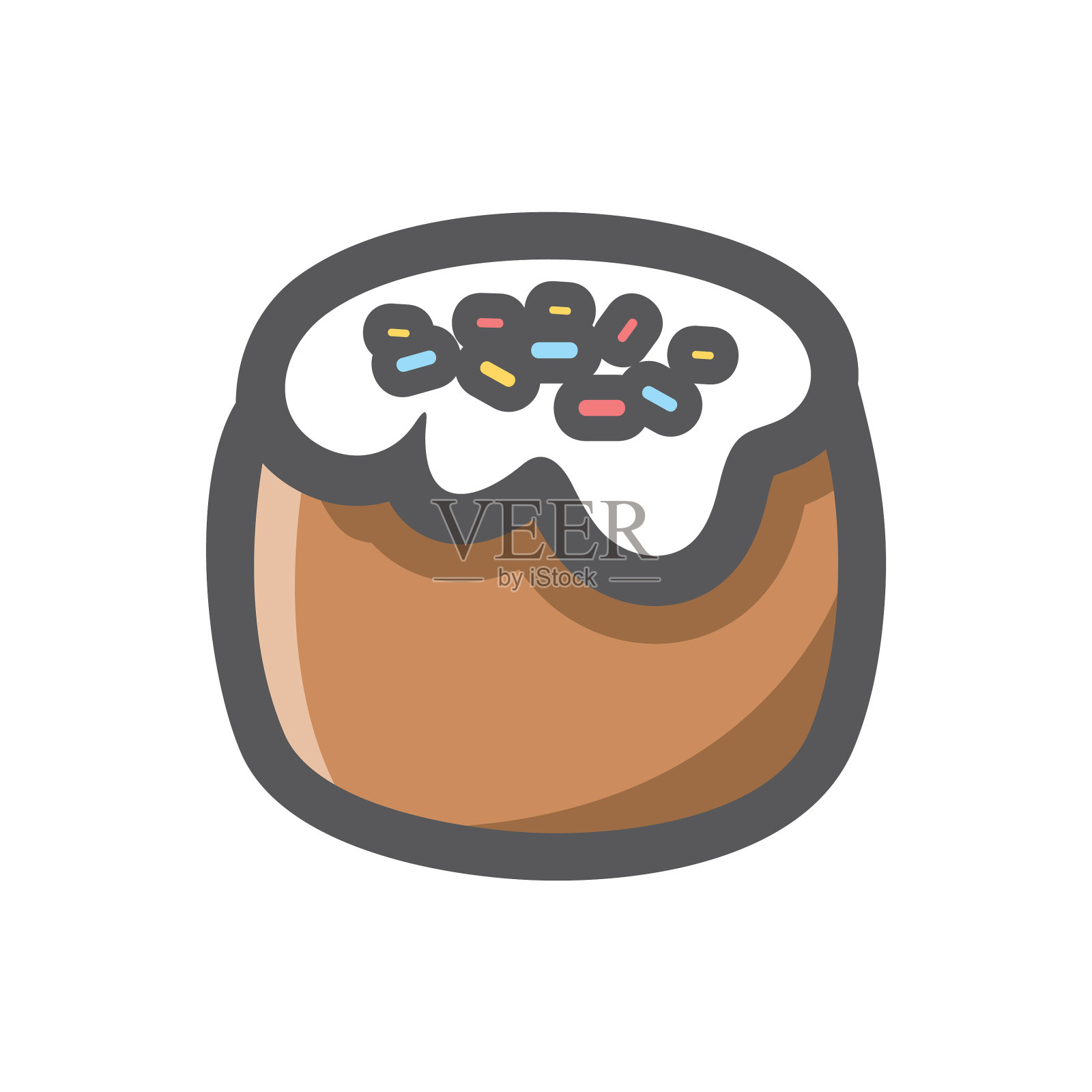 复活节蛋糕与奶油图标卡通设计元素图片