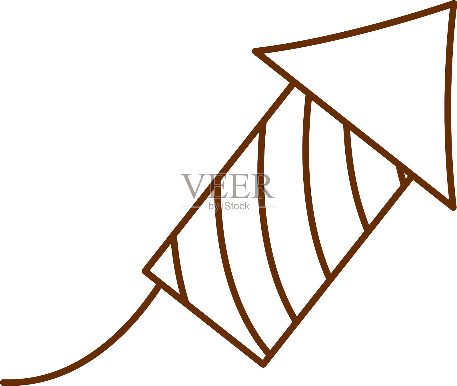 烟花火箭庆祝卡通线图标设计元素图片