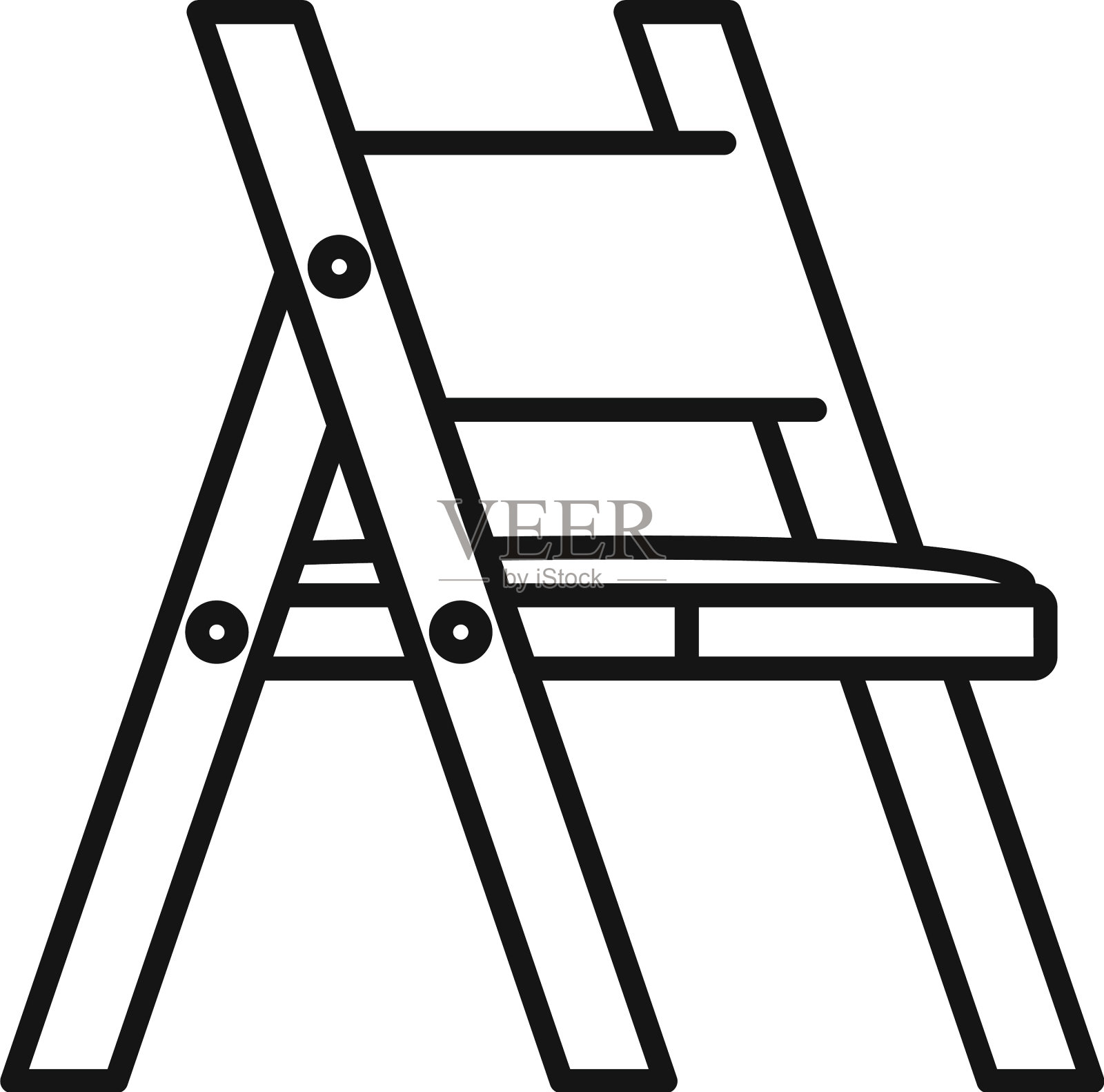 折叠椅图标轮廓风格设计元素图片