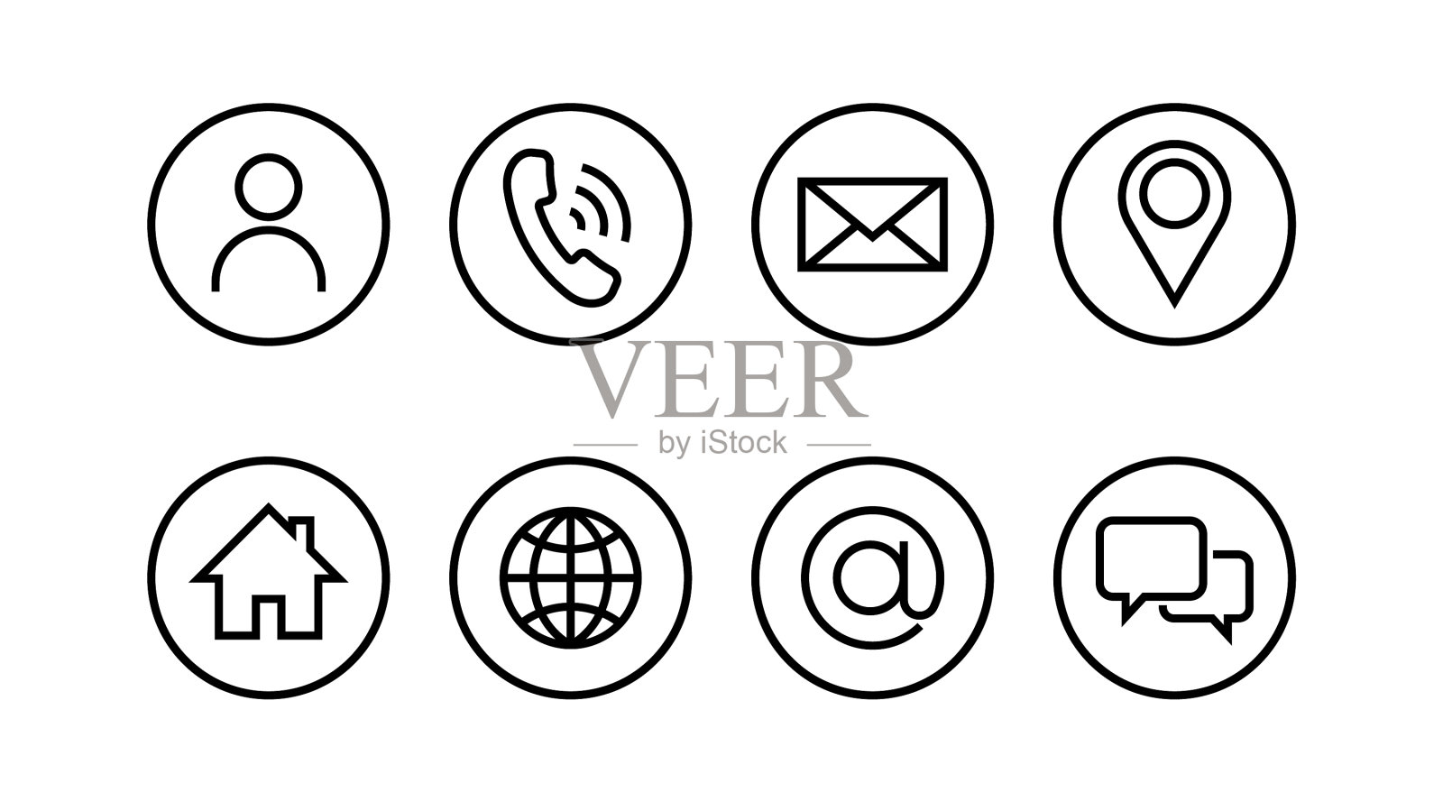 设置与我们联系图标简单的线条风格隔离图标素材