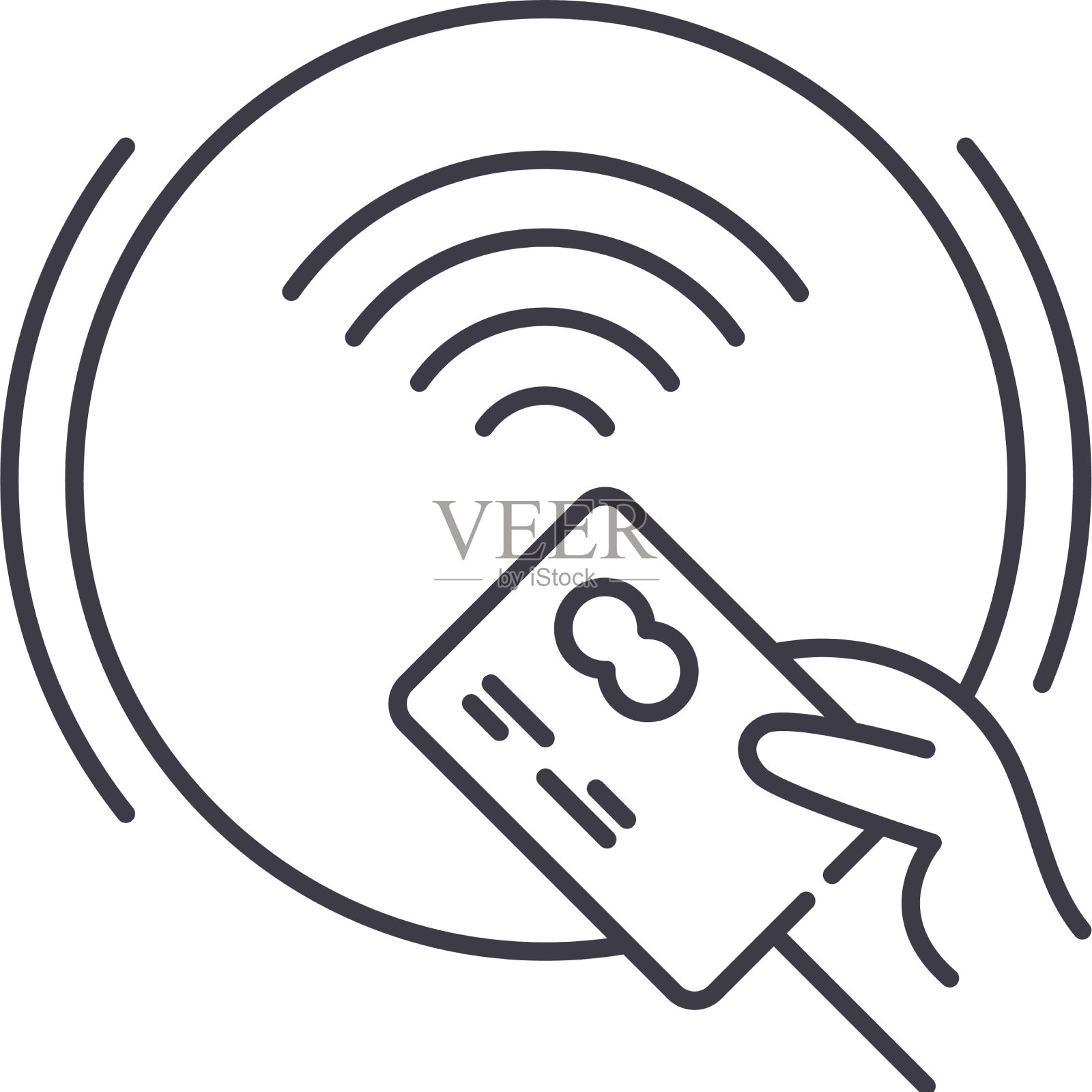 信贷输入图标线性孤立设计元素图片