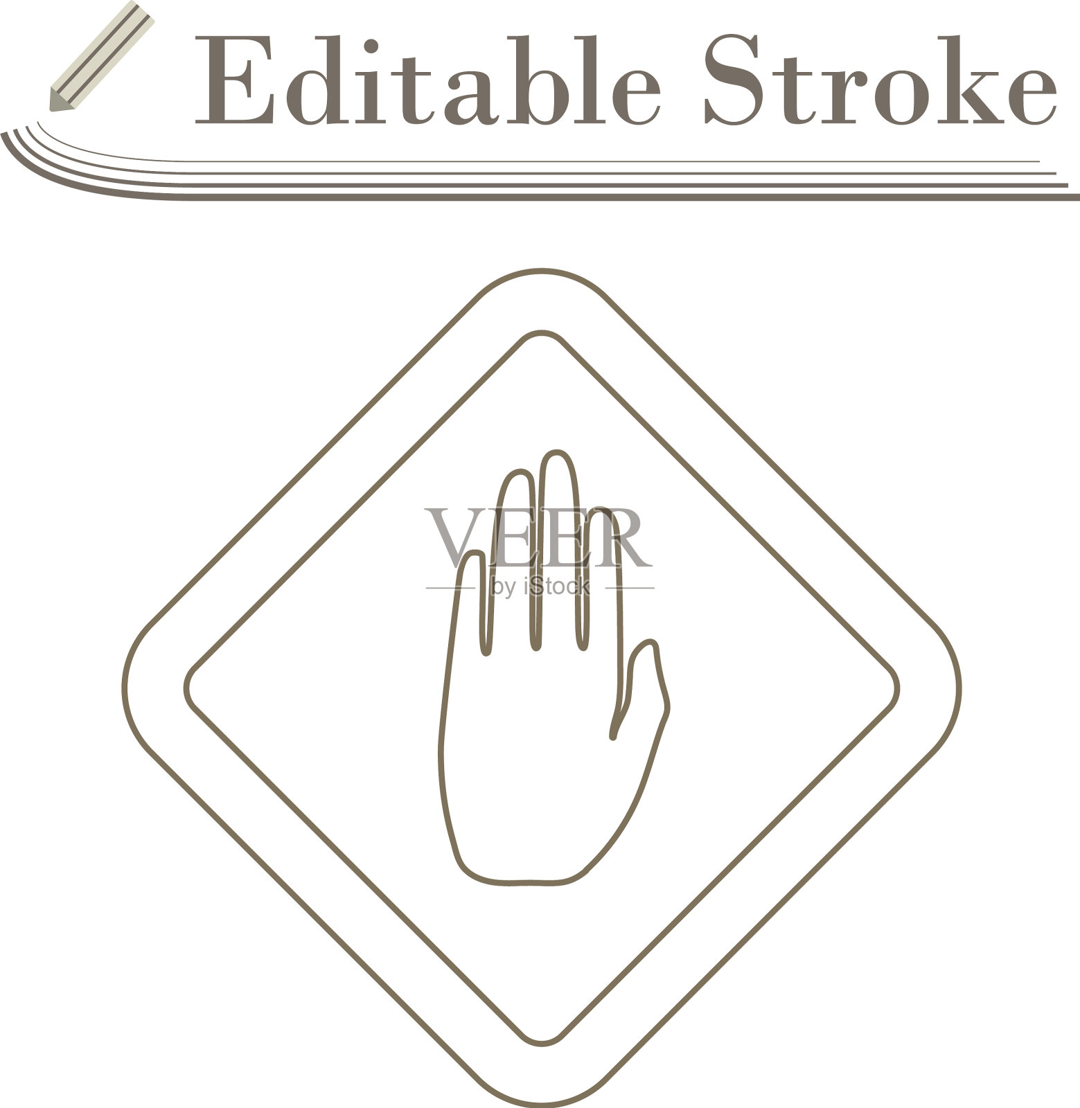 图标警告的手插画图片素材