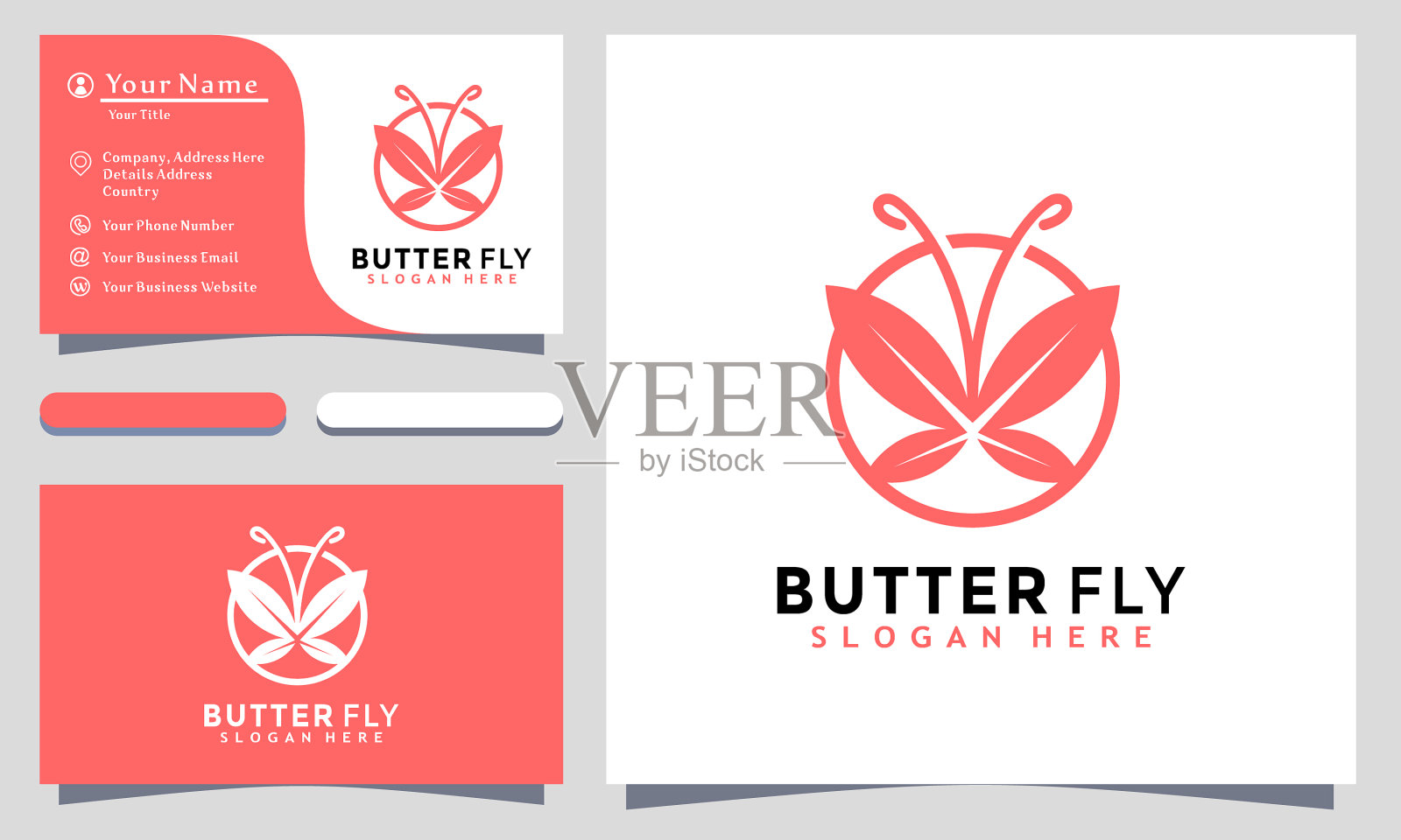 蝴蝶标志设计业务插画图片素材