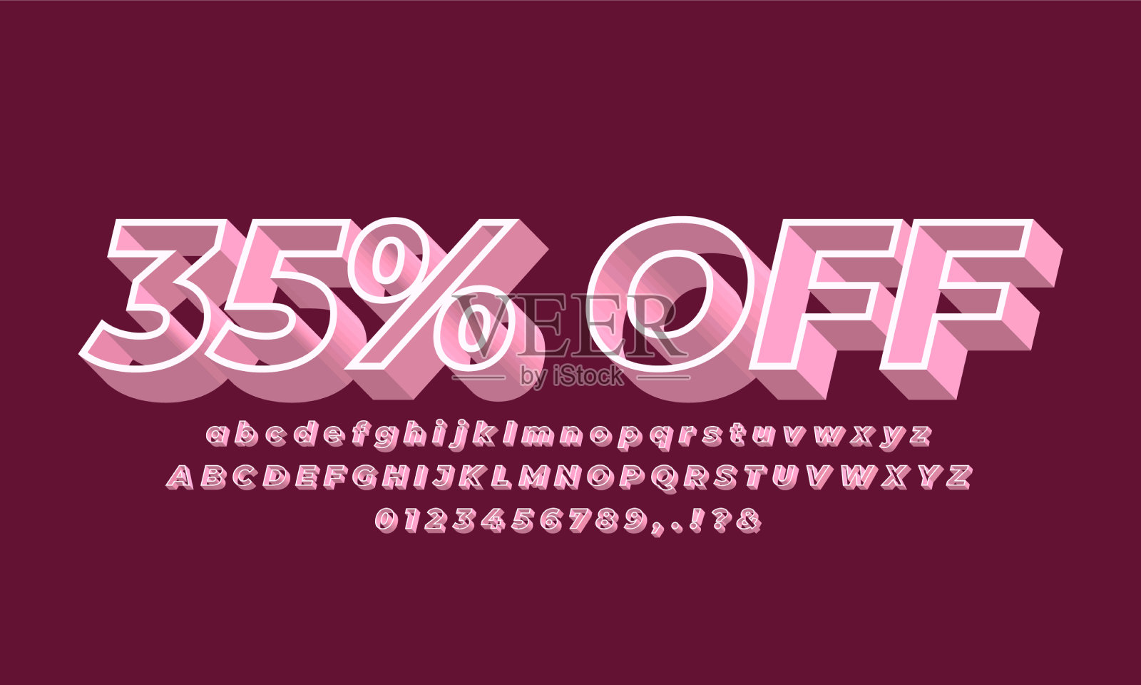 35降价文字字体现代3d白色设计模板素材