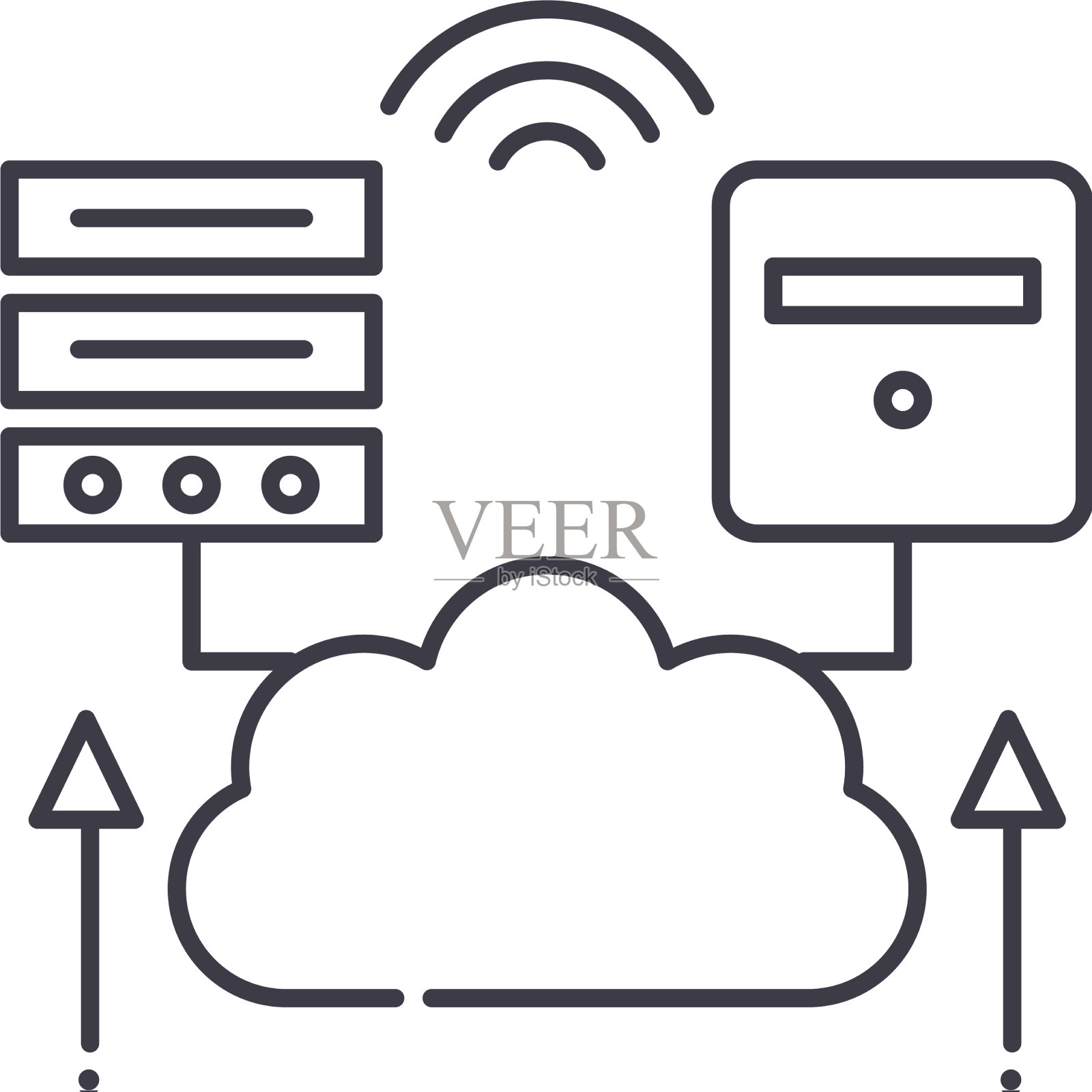 数据加载图标线性隔离设计元素图片