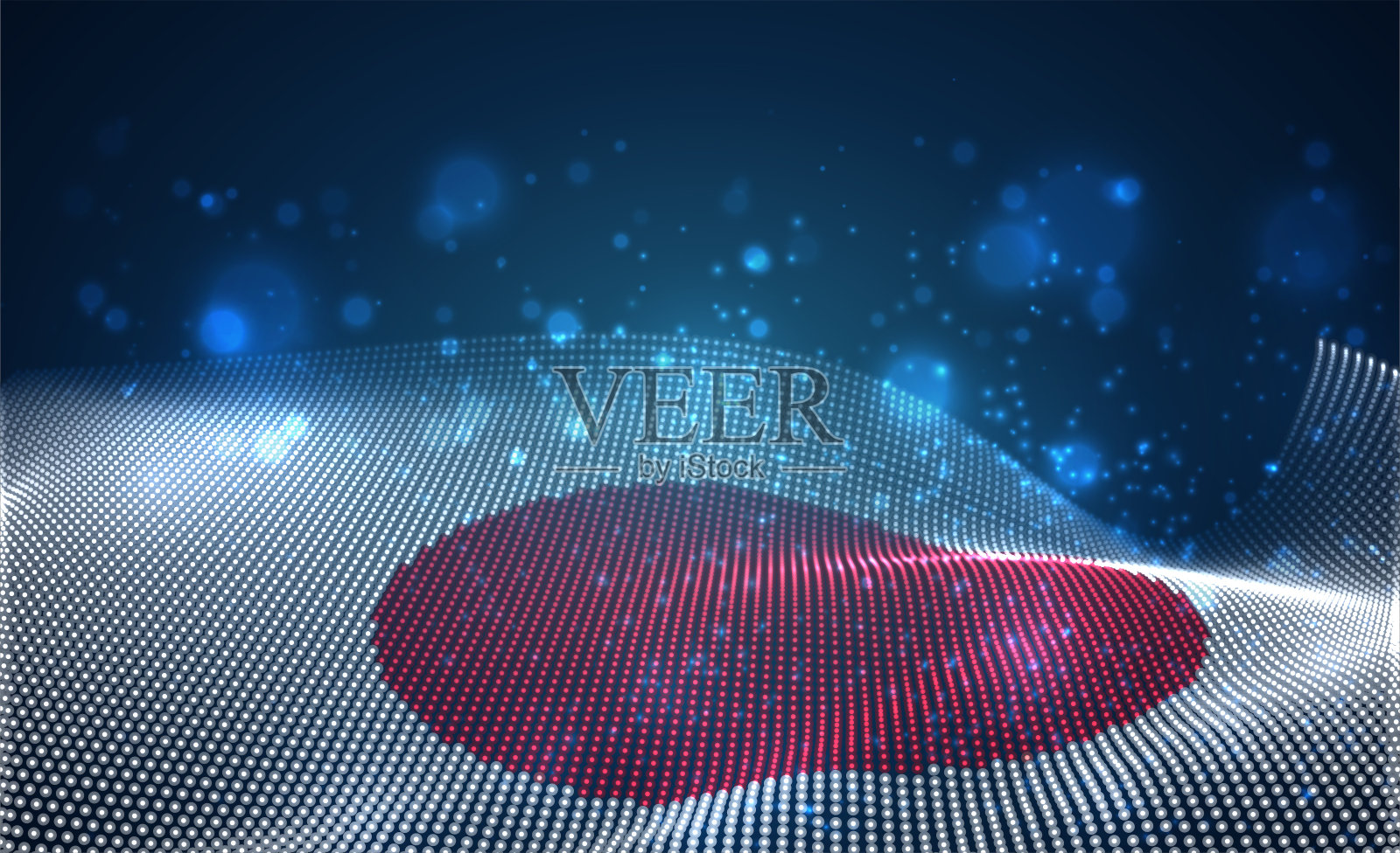 向量亮发光的国家国旗的抽象点。日本插画图片素材