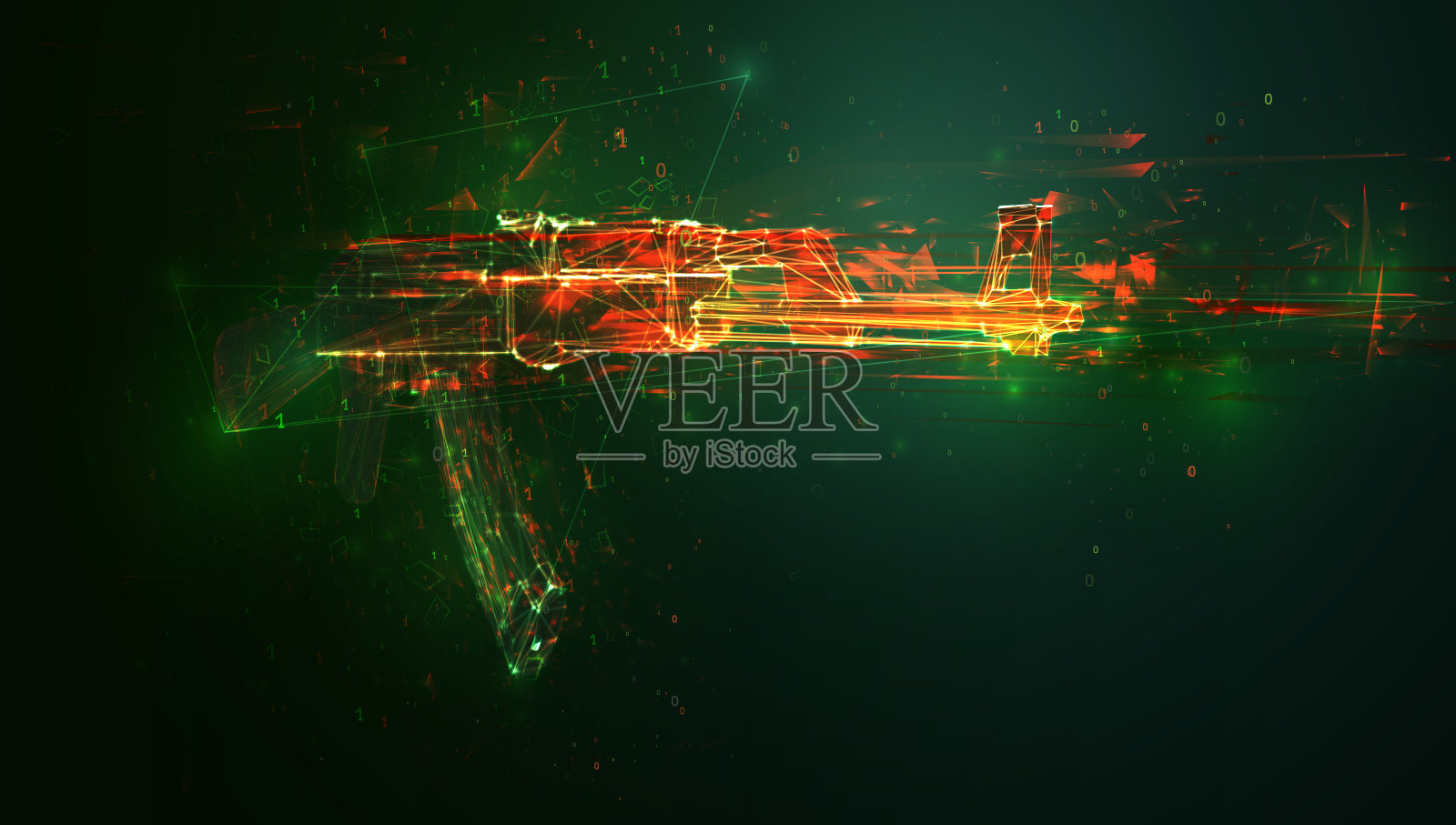 带有虚拟背景矢量的游戏，机枪火器插画图片素材