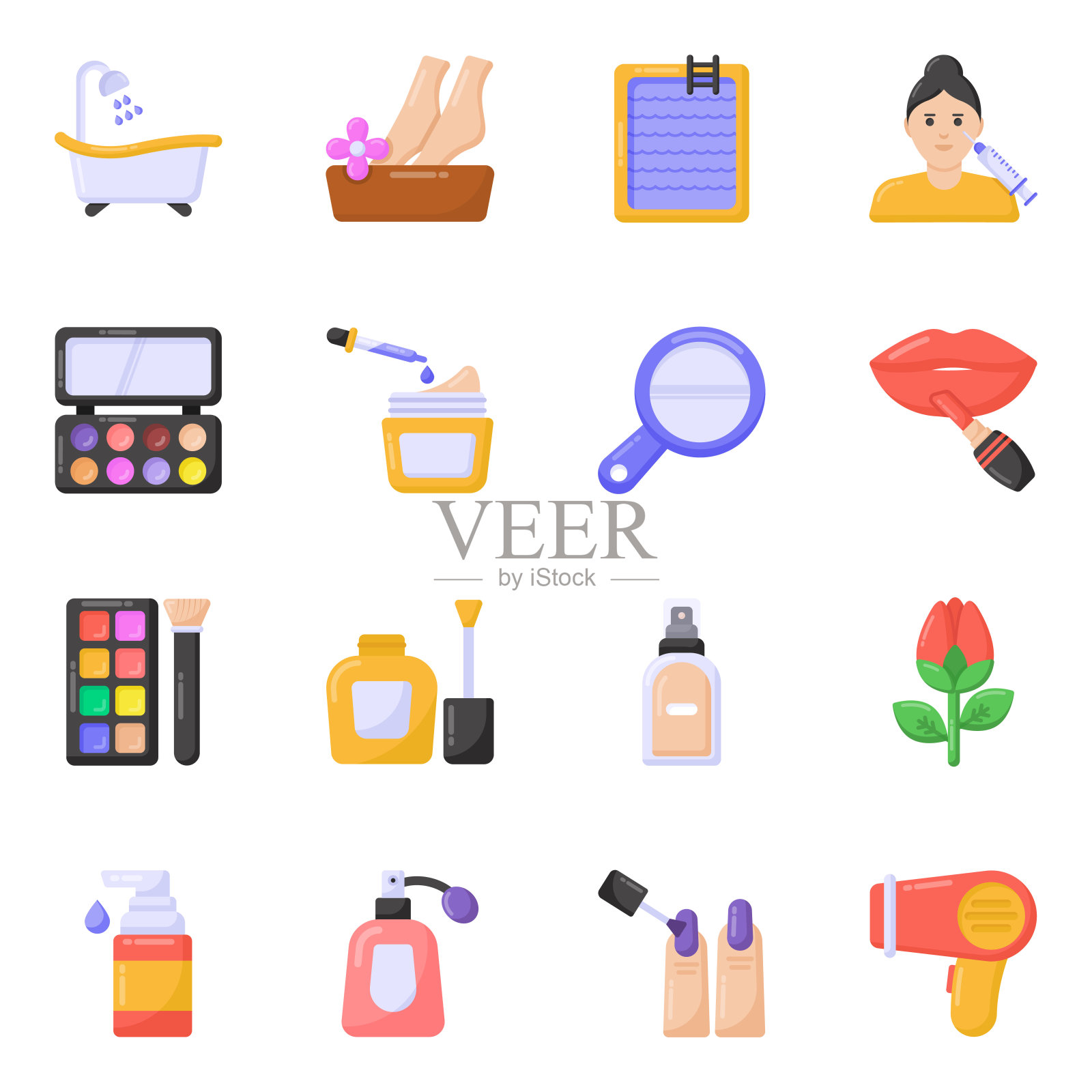 包装化妆品配件扁平图标图标素材