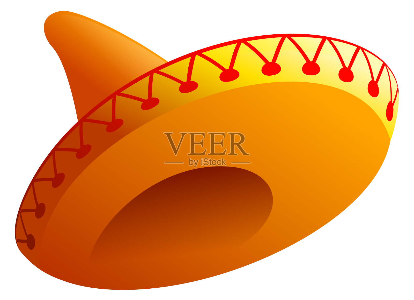 墨西哥国家传统的草帽头饰插画图片素材