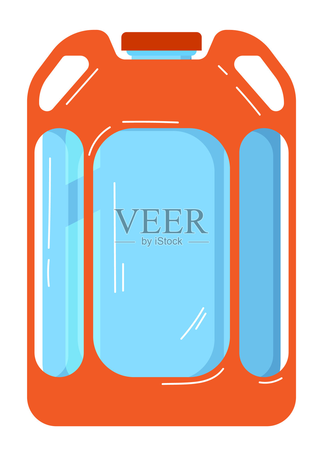 空容器，用罐体隔离在白色，油箱，存储设备，设计，平面风格矢量插图。设计元素图片