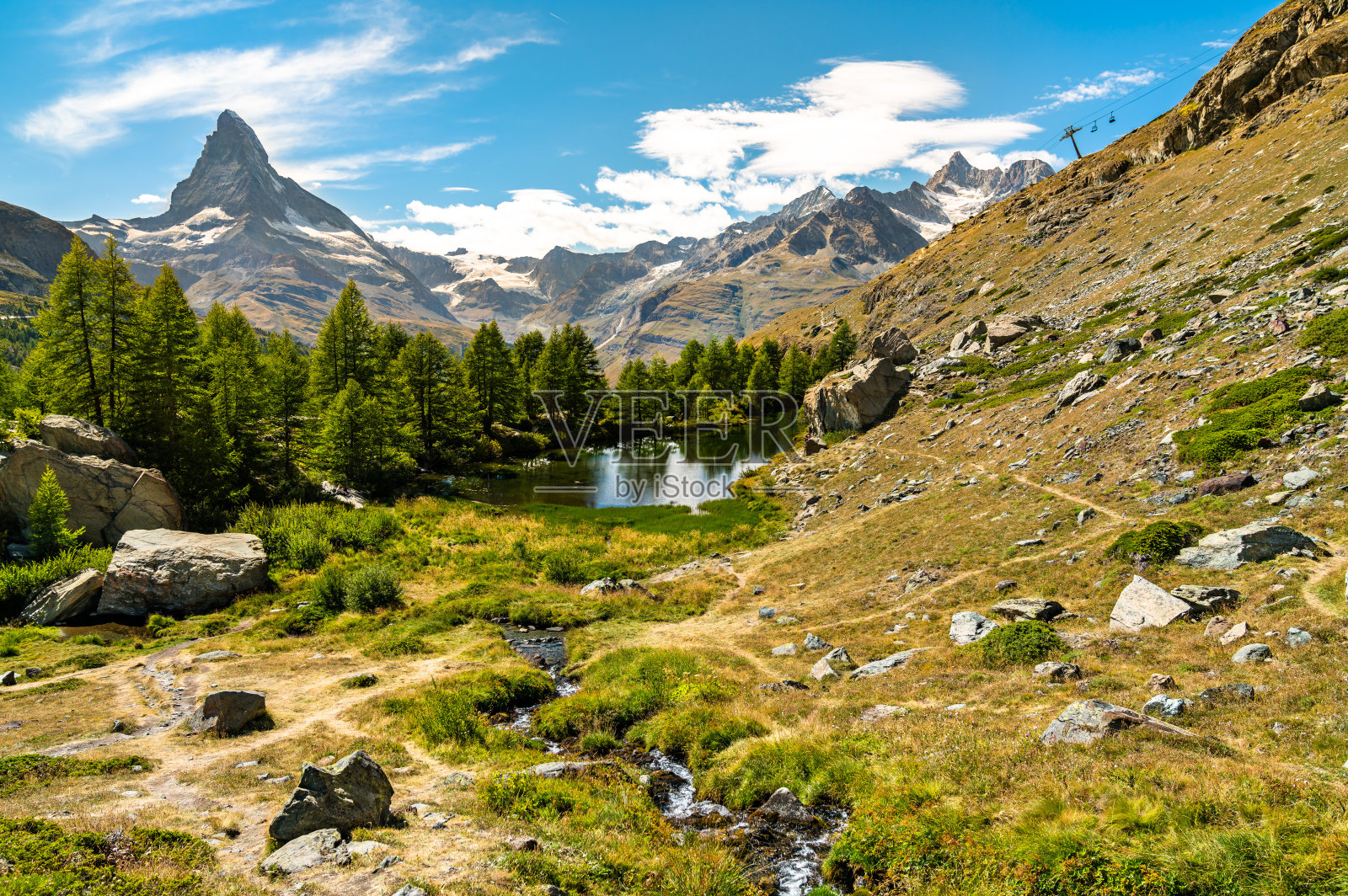 瑞士策马特附近的马特洪山全景小径照片摄影图片
