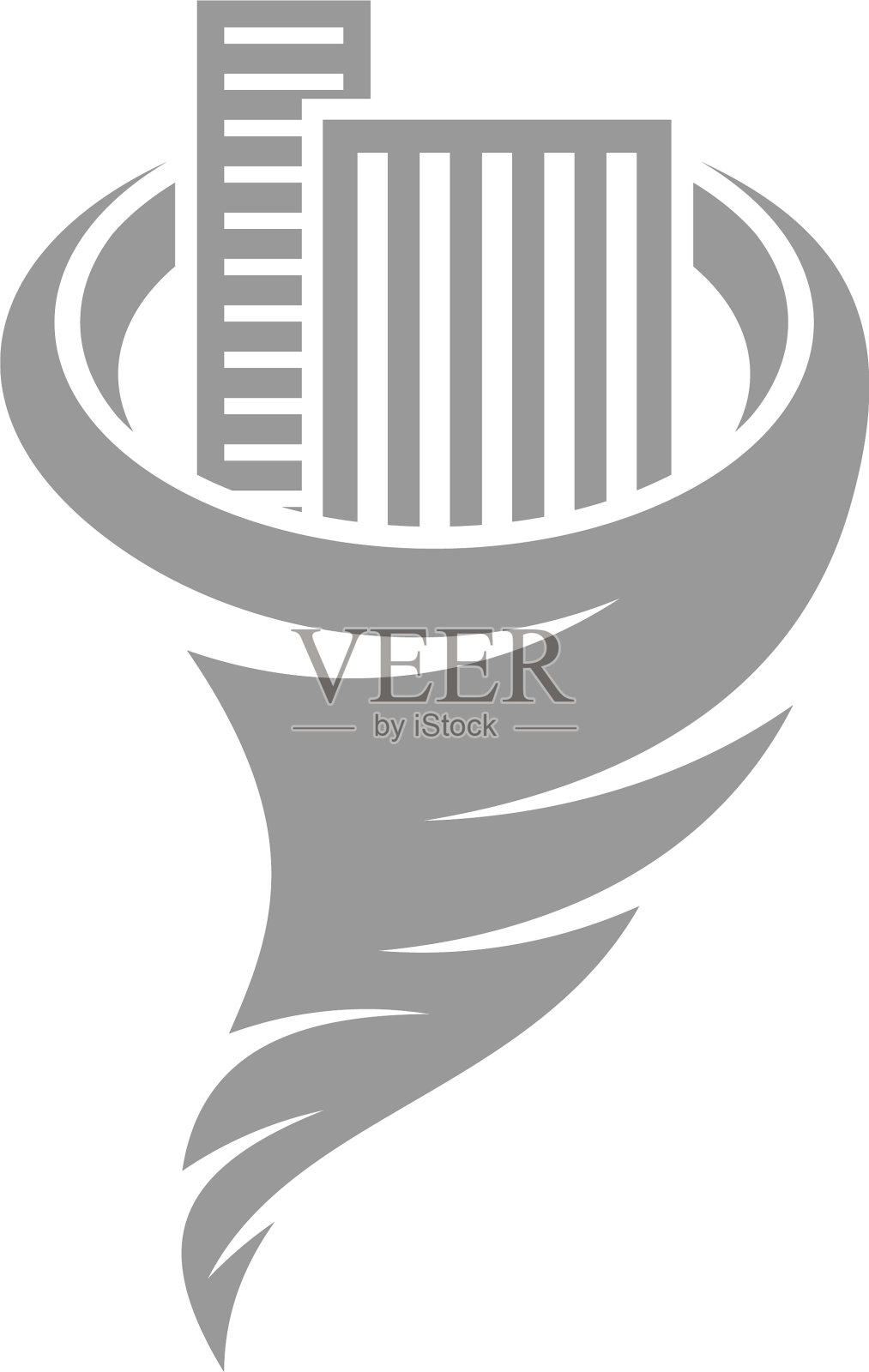 城市与龙卷风标志模板创意龙卷风图标素材