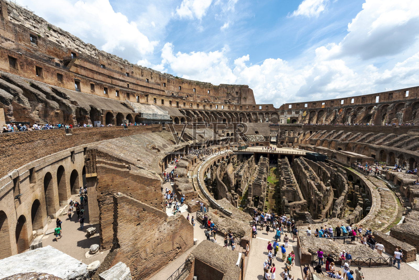 意大利罗马斗兽场的内部照片摄影图片