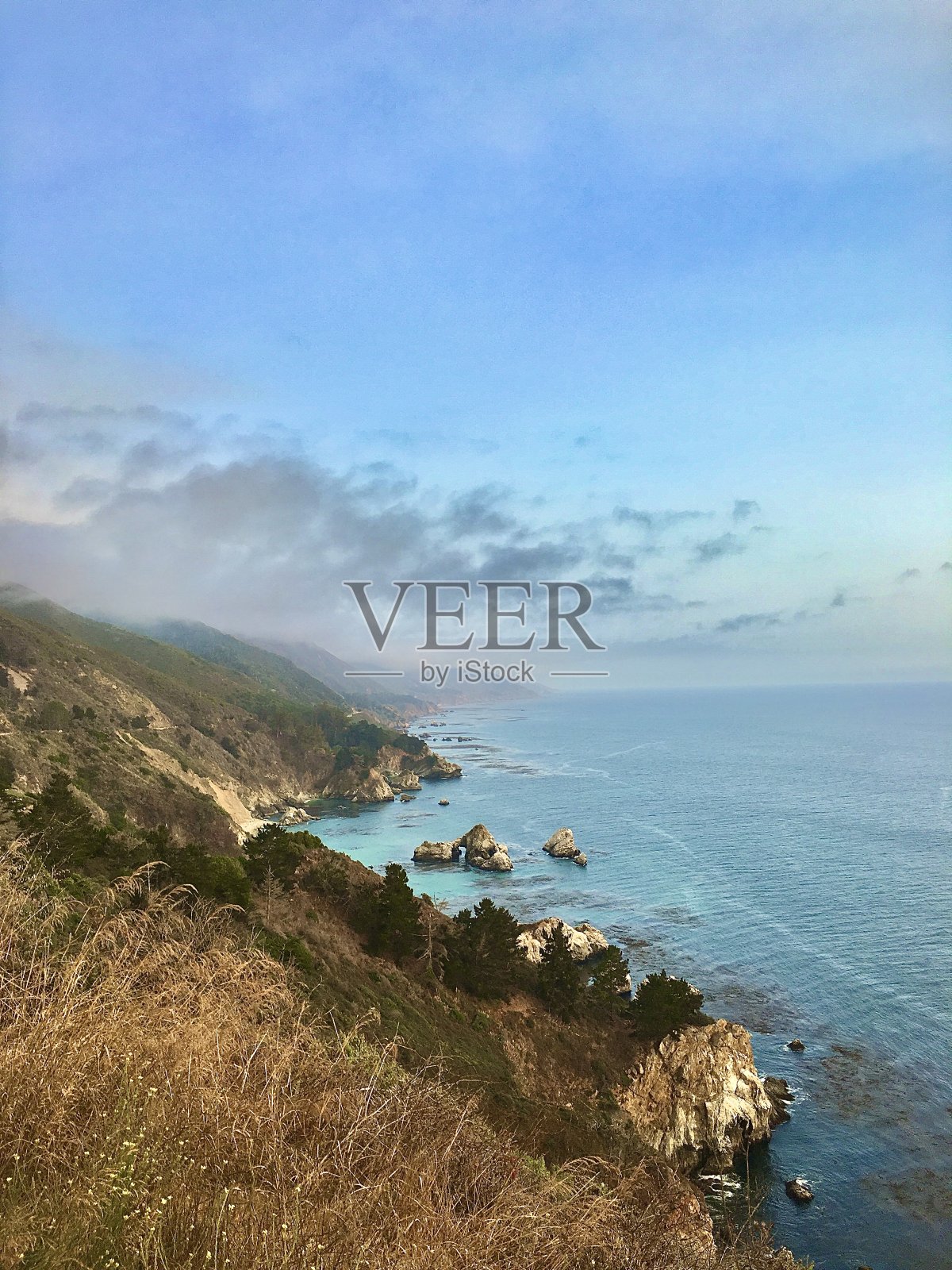 美丽的加州海岸线。照片摄影图片