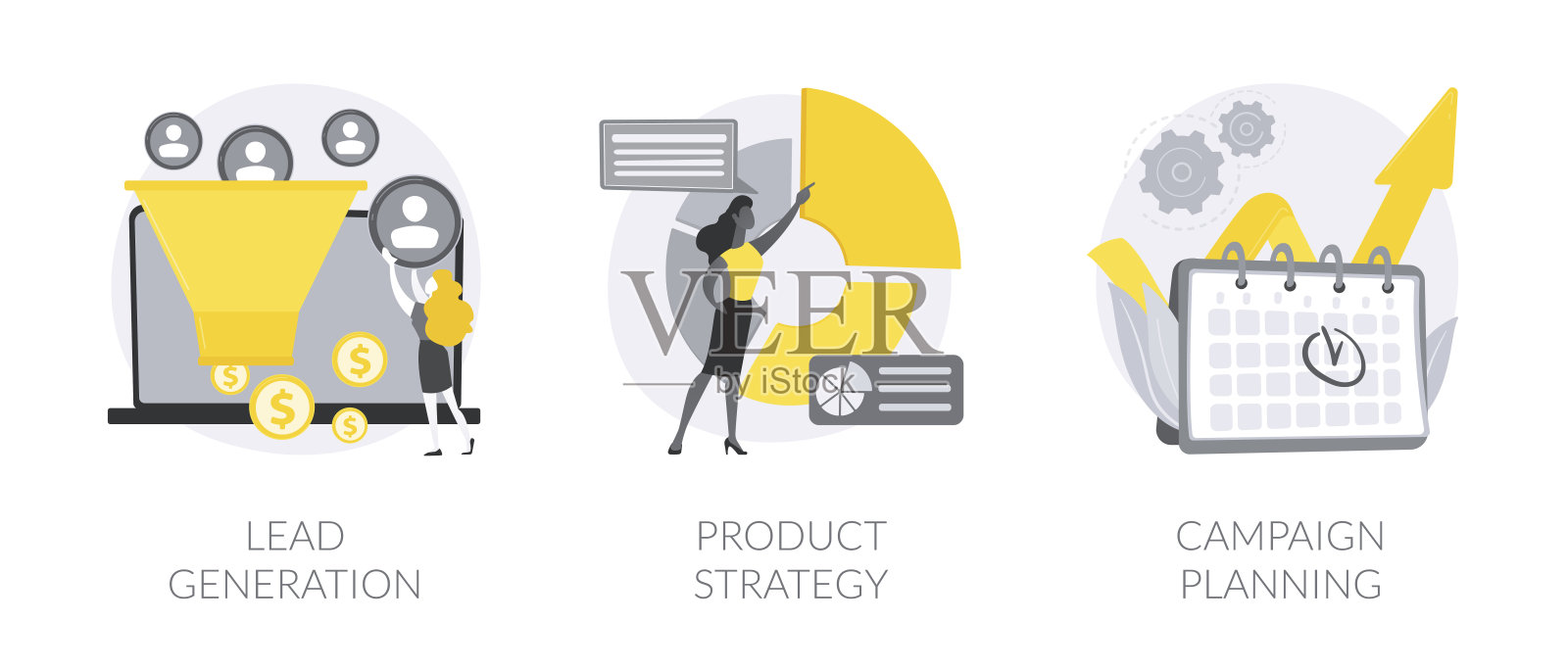 销售策略抽象概念矢量插图。插画图片素材