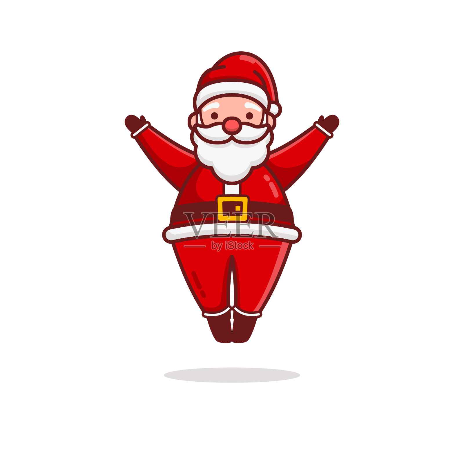 圣诞老人卡通人物冉冉升起设计元素图片