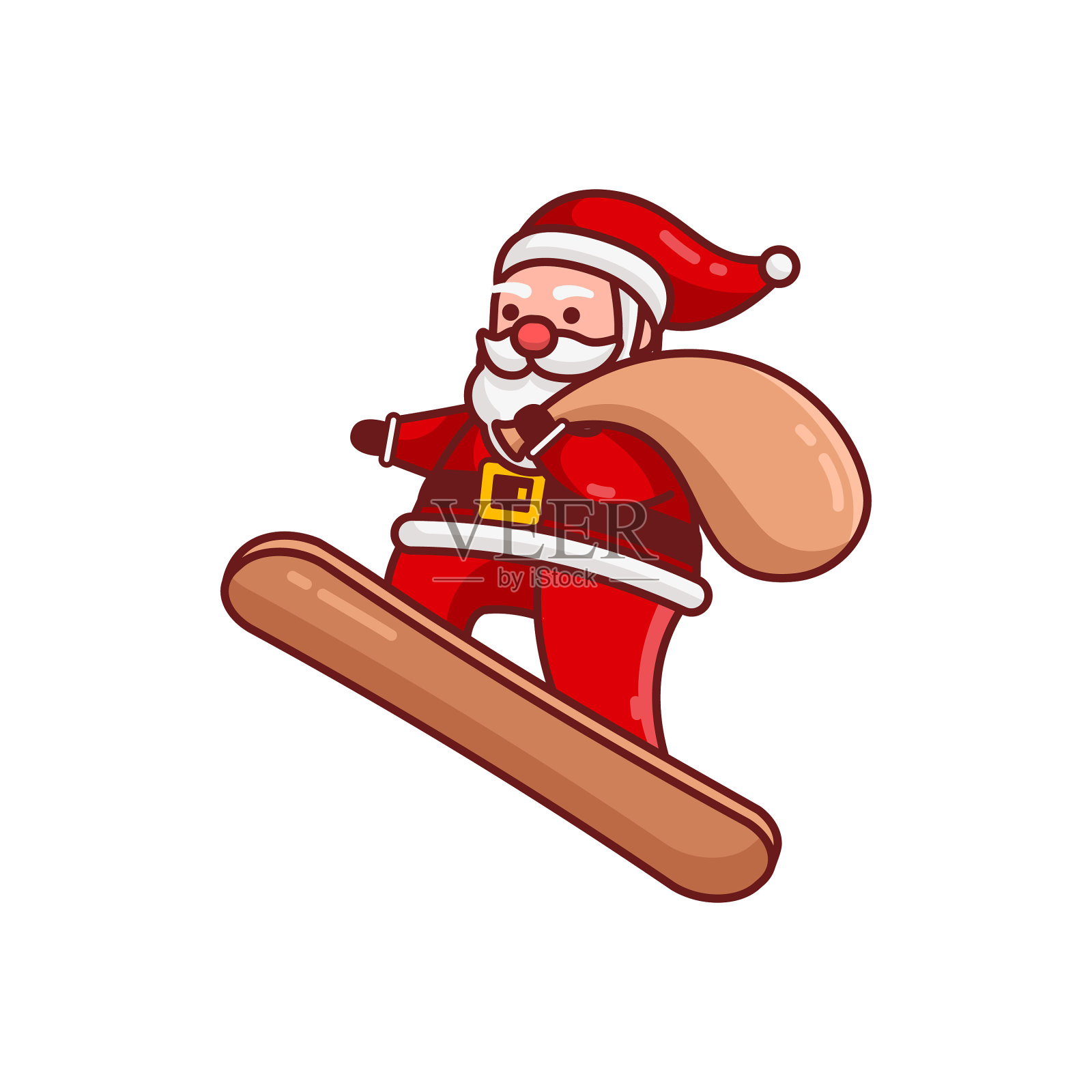 圣诞老人卡通人物送礼物设计元素图片