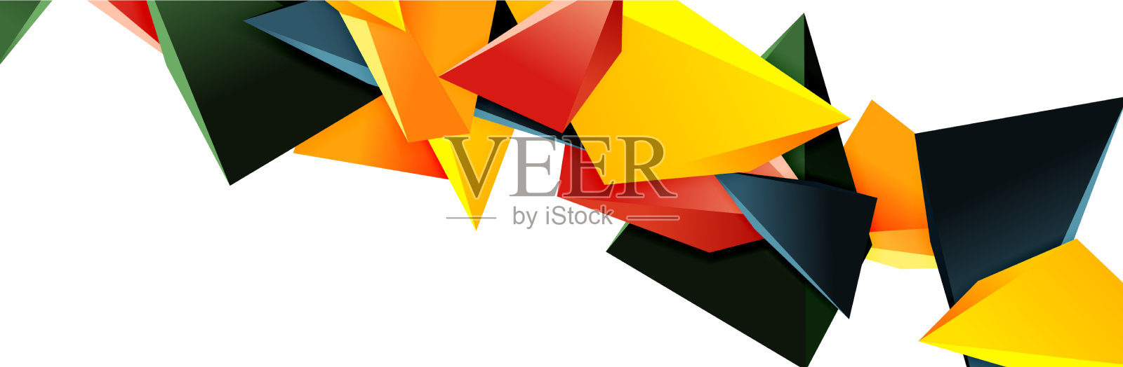 三角形镶嵌抽象背景三维三角形设计元素图片