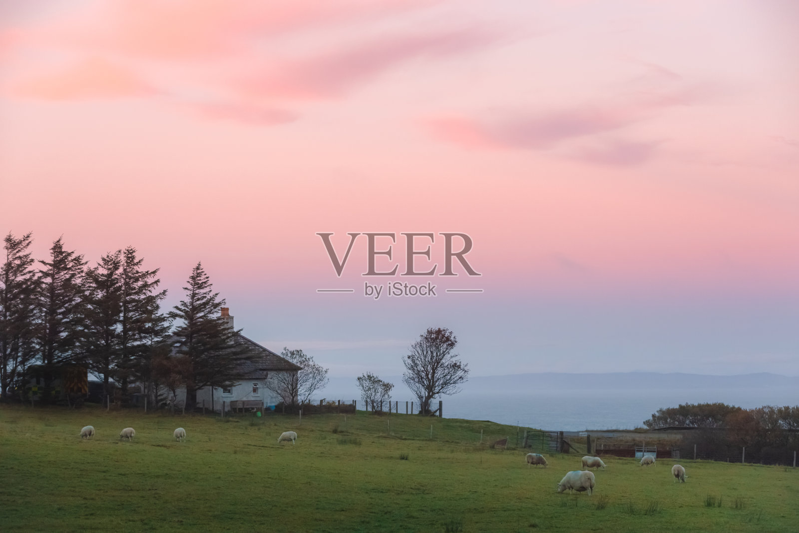 乡村日落，斯凯岛照片摄影图片