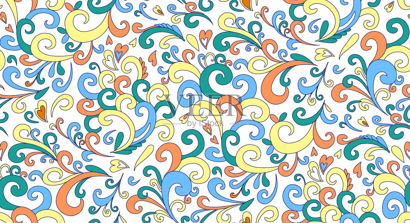 漩涡无缝模式插画图片素材