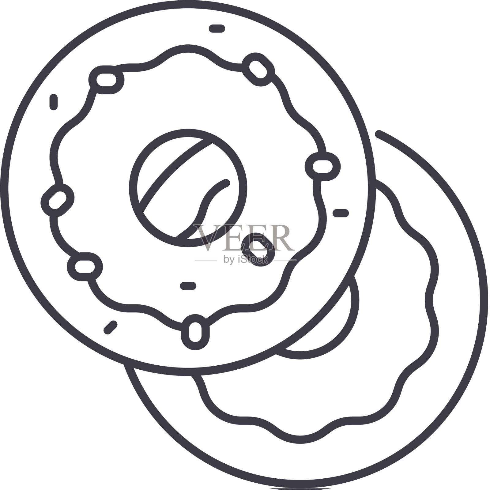 甜甜圈概念图标线性孤立设计元素图片