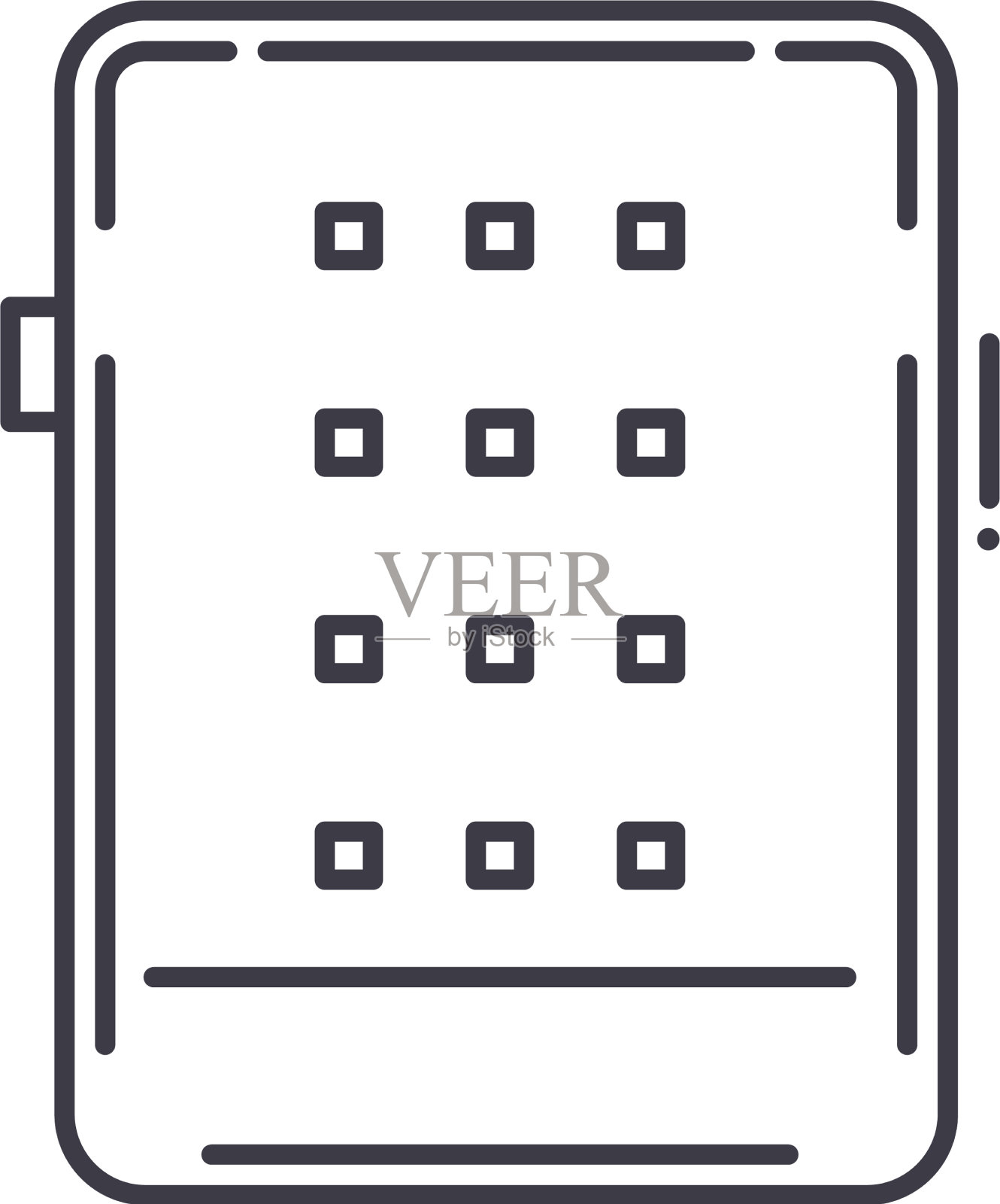 数字平板电脑图标线性隔离图标素材