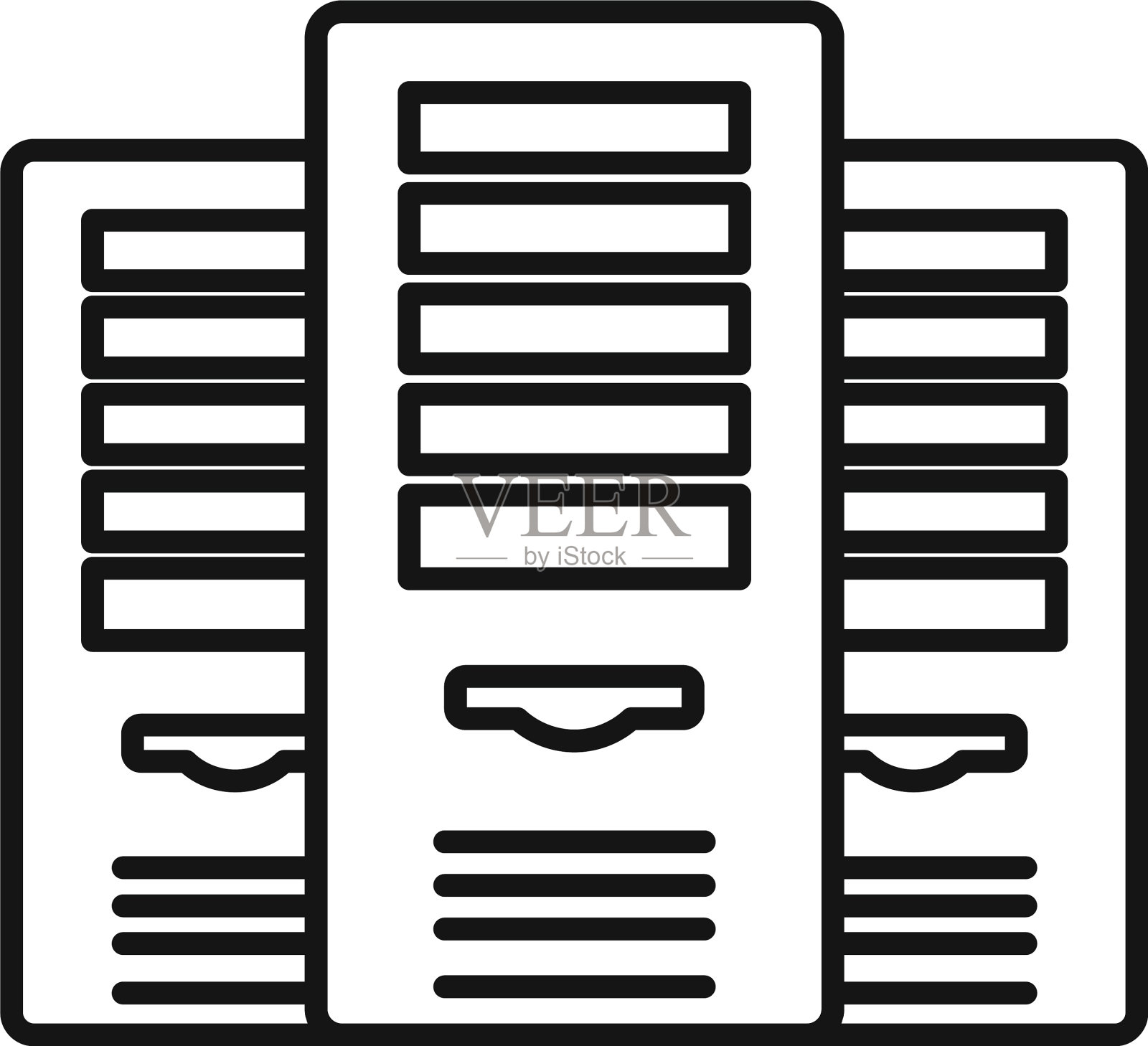 服务器电脑图标轮廓样式图标素材