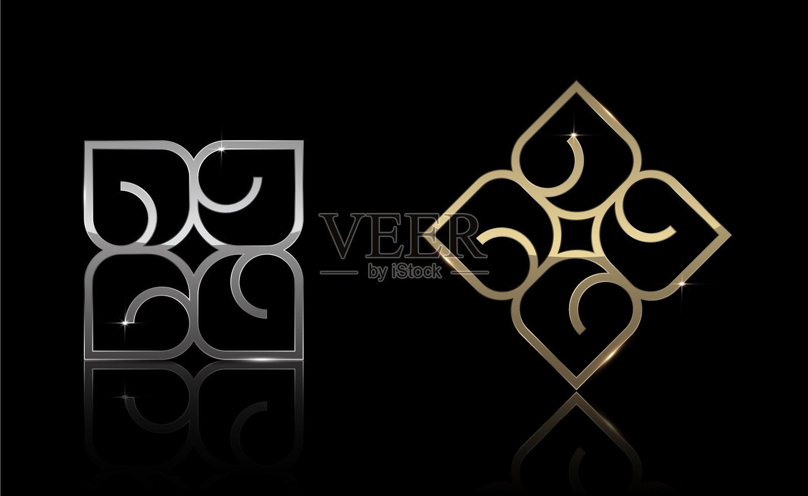 金和银方块10插画图片素材