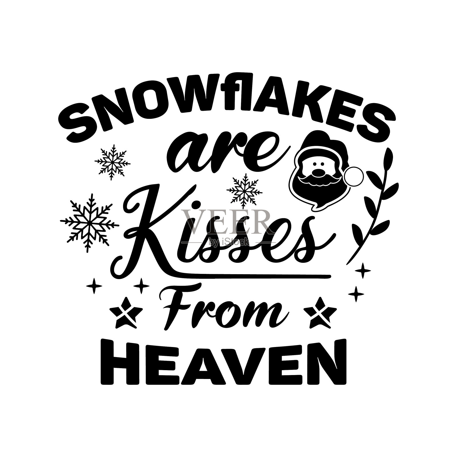 圣诞字引用剪影书法设计元素图片