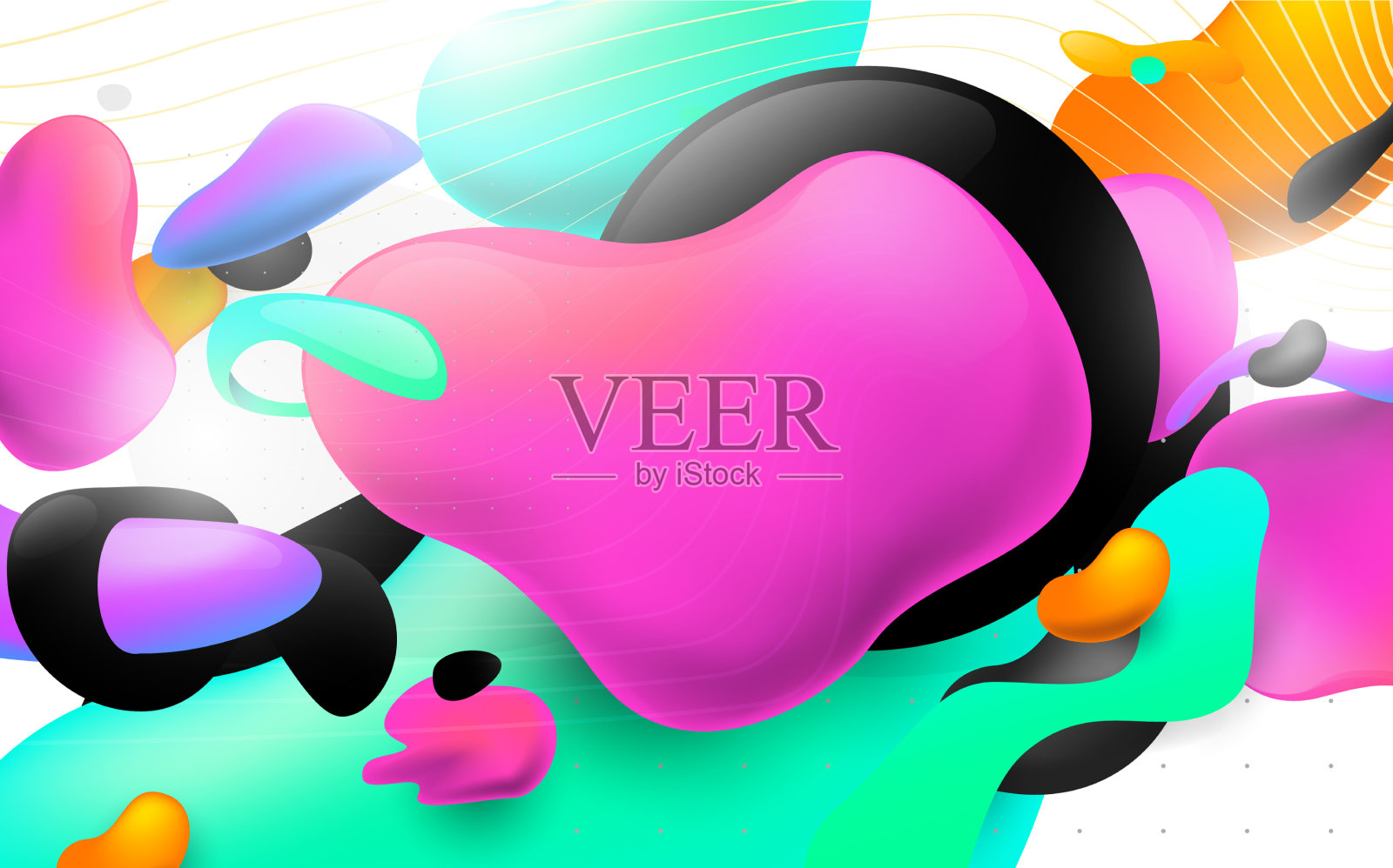 色彩流动的液体形状设计元素插画图片素材