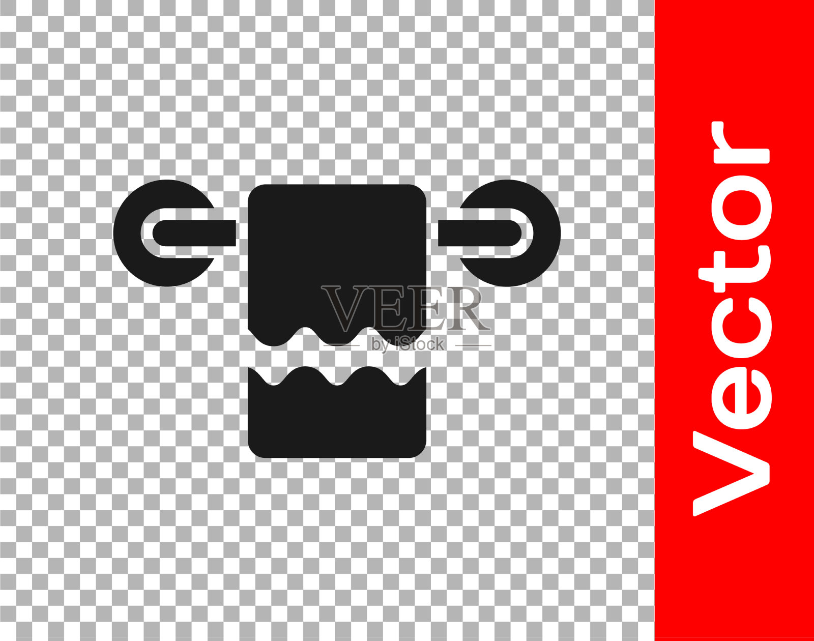 黑色毛巾上的衣架图标孤立上插画图片素材