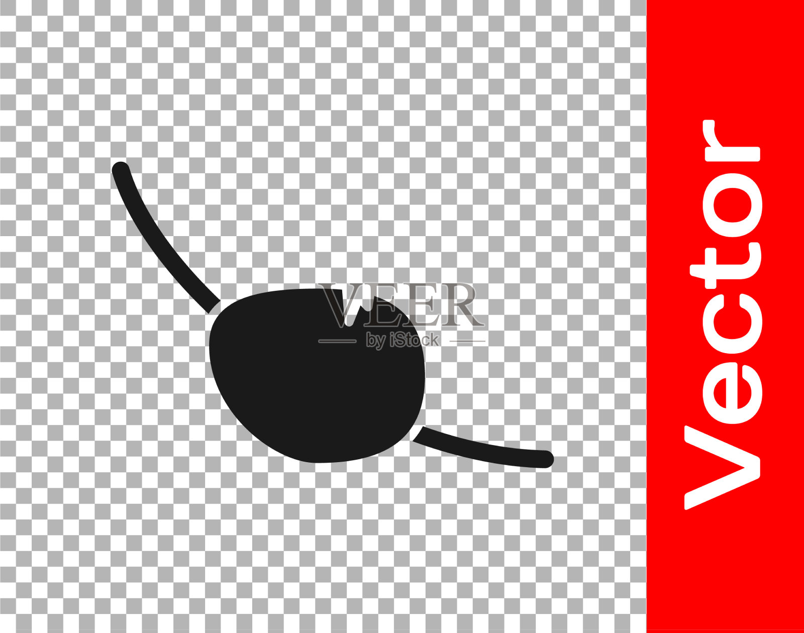 黑海盗眼罩图标隔离插画图片素材