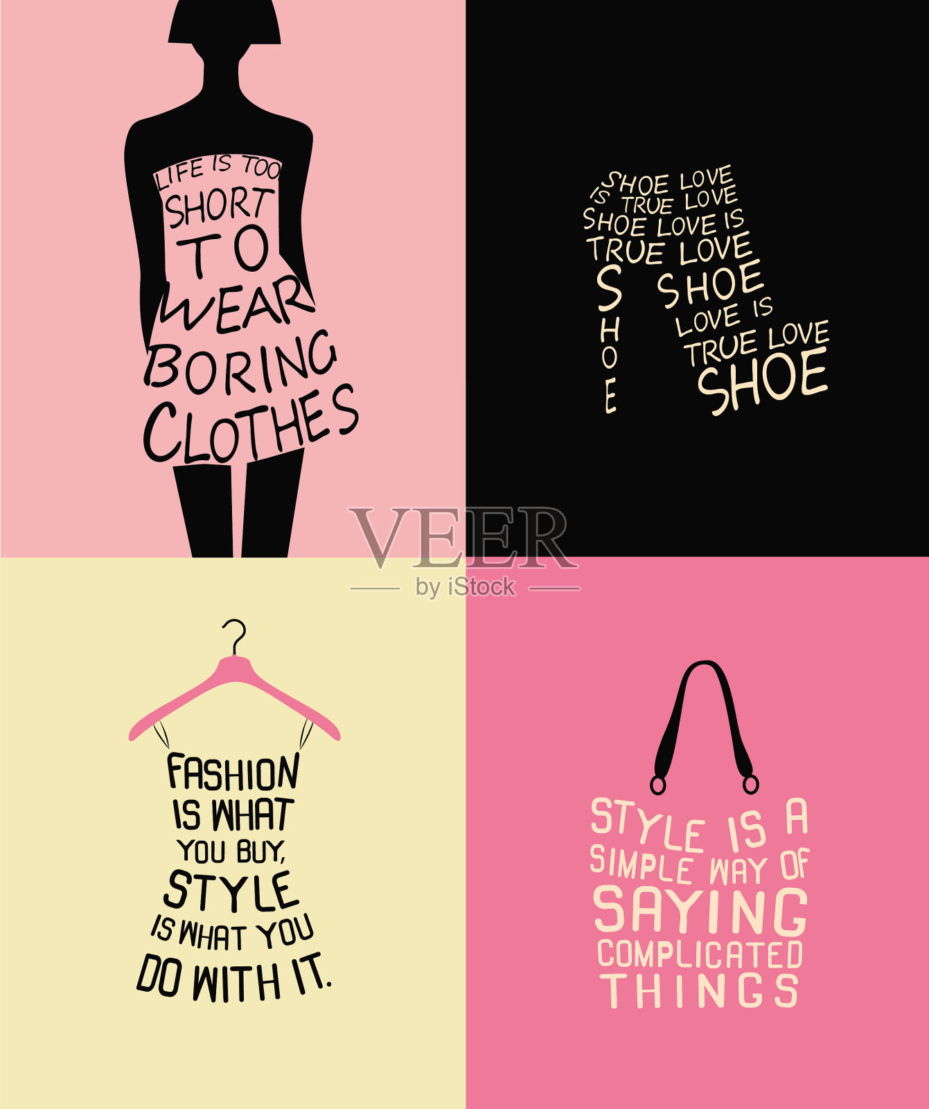 设置时尚女性项目报价插画图片素材