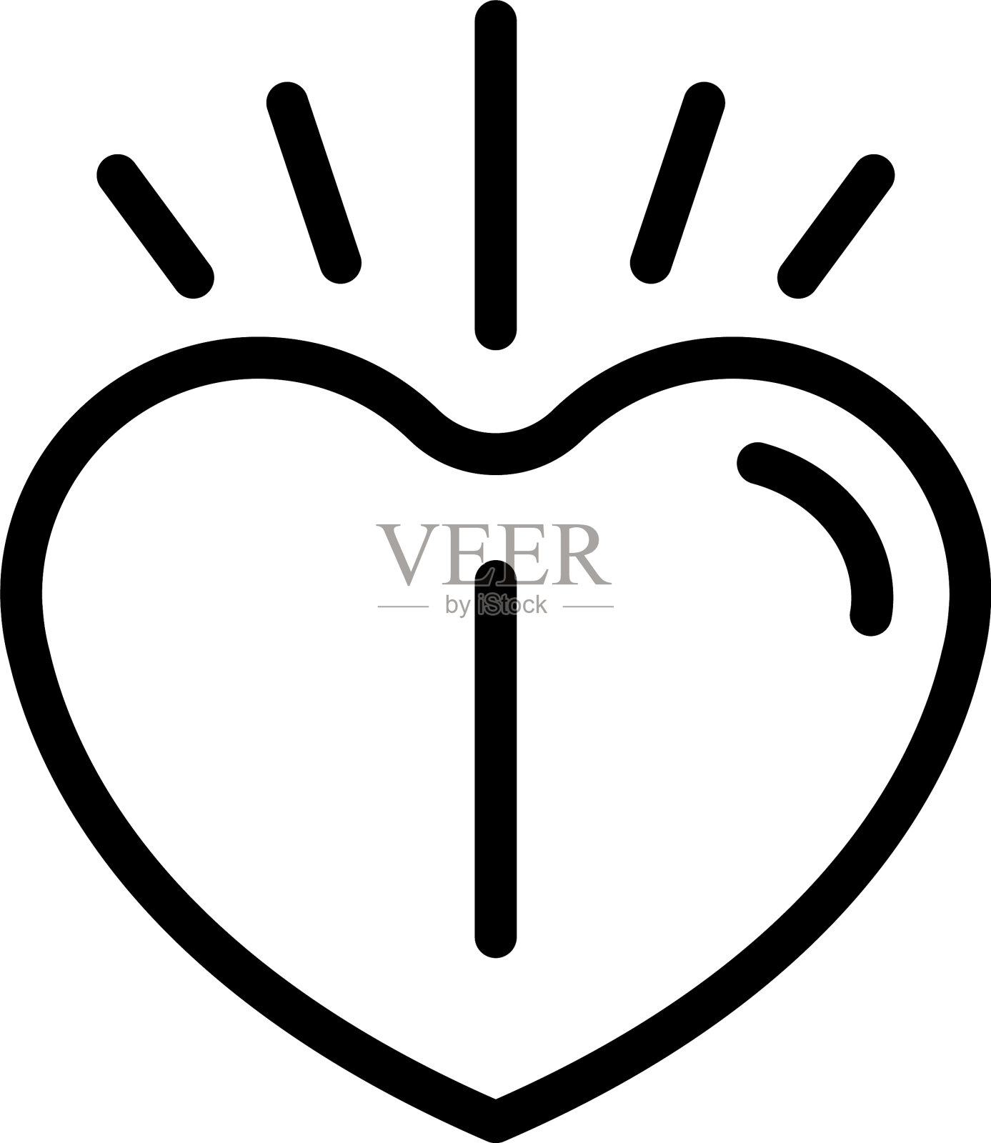 心脏病图标轮廓风格插画图片素材