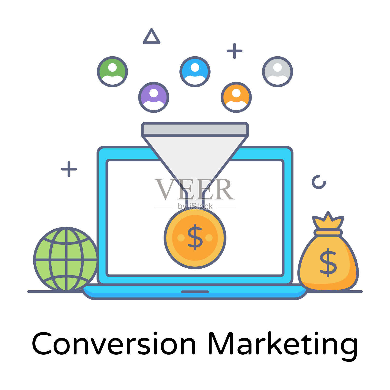 转换营销插画图片素材