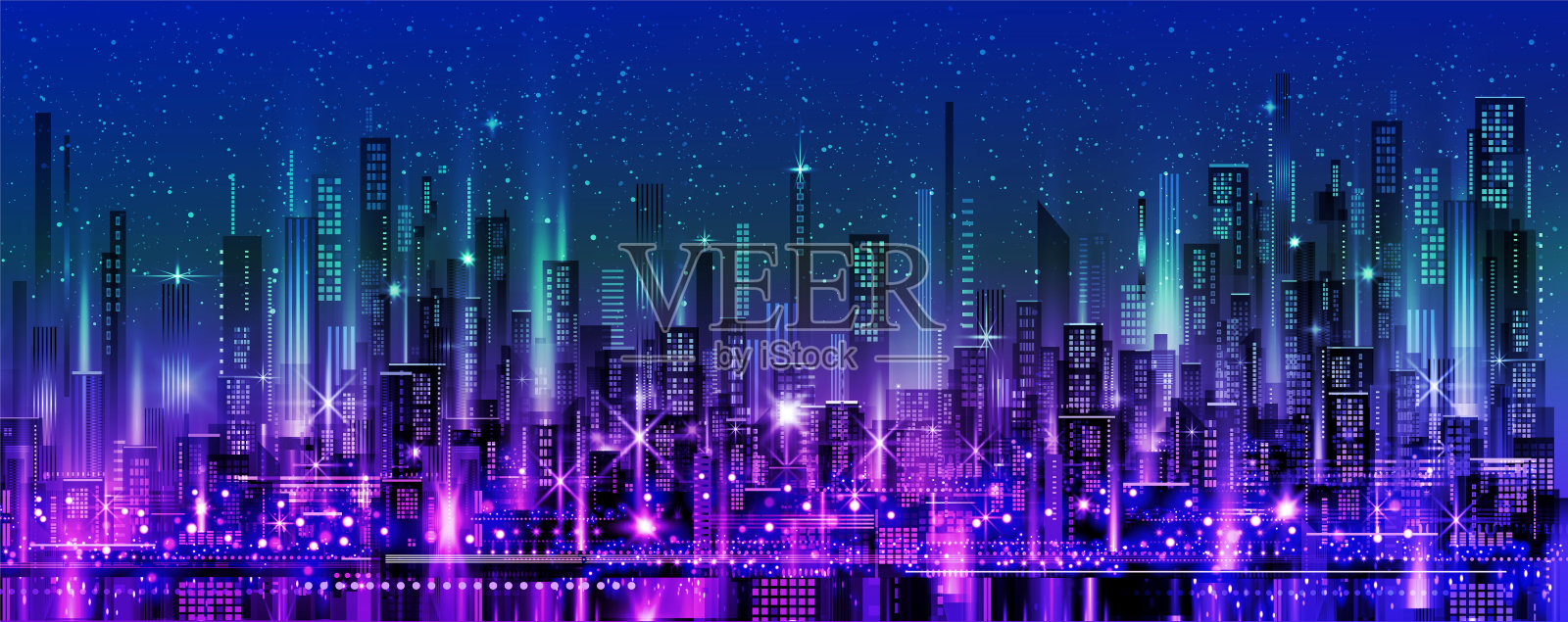 城市背景的建筑，摩天大楼，大都市，建筑物，市中心。插画图片素材