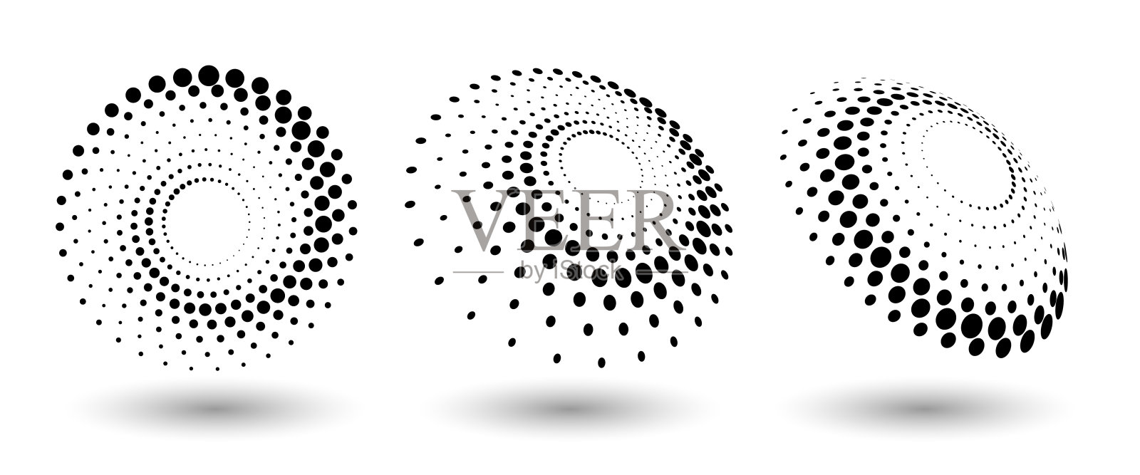 半色调形状，抽象的点，标志，徽章或任何项目的设计元素插画图片素材