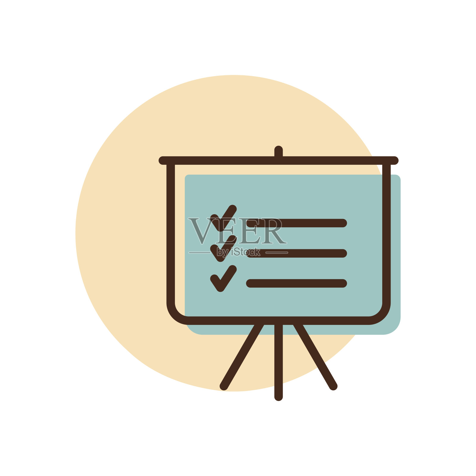 统计数字在培训板图标。计划签署插画图片素材