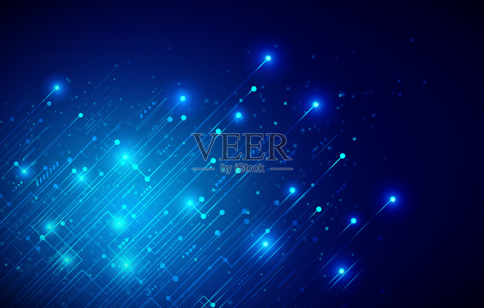 矢量插图抽象未来高科技深蓝色背景。高科技数字技术概念。插画图片素材