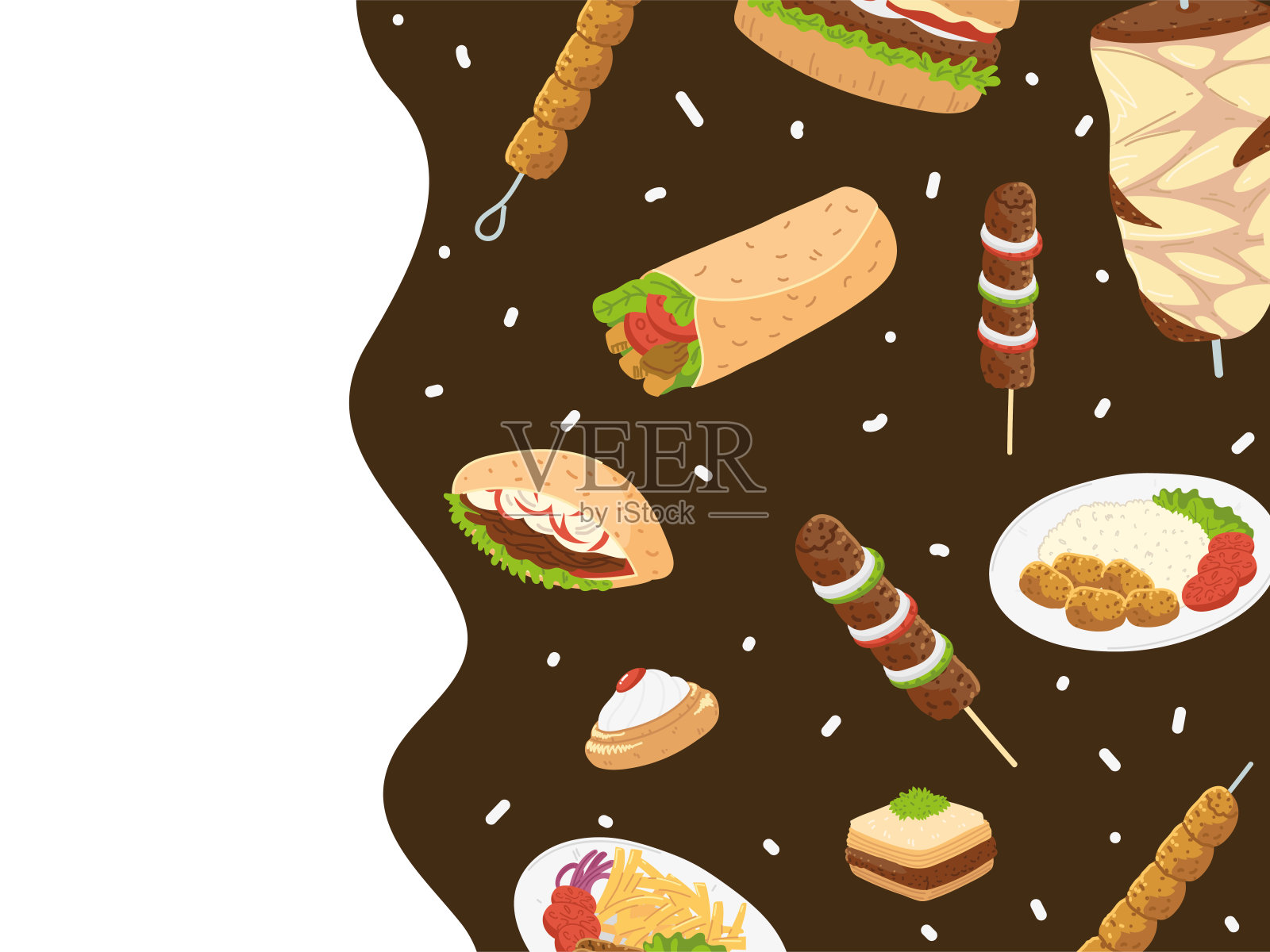 土耳其的传统食物插画图片素材