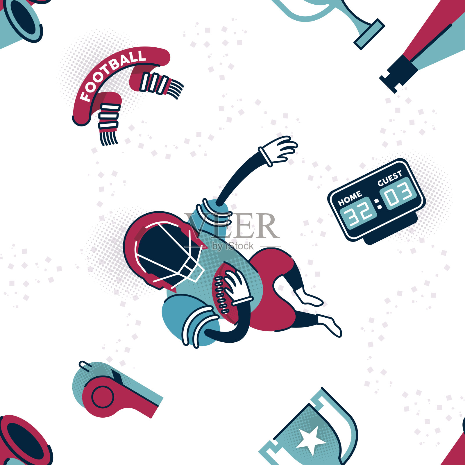 美式橄榄球图案插画图片素材