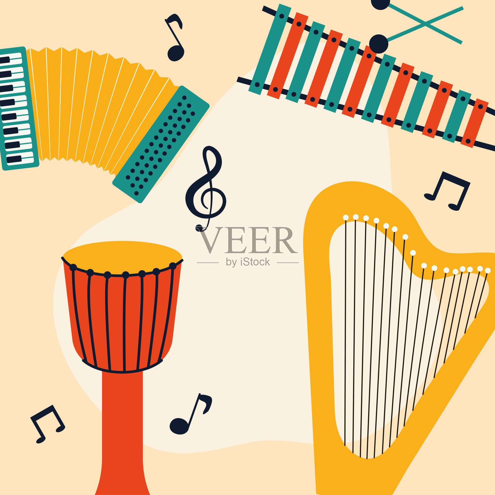 乐器的海报插画图片素材