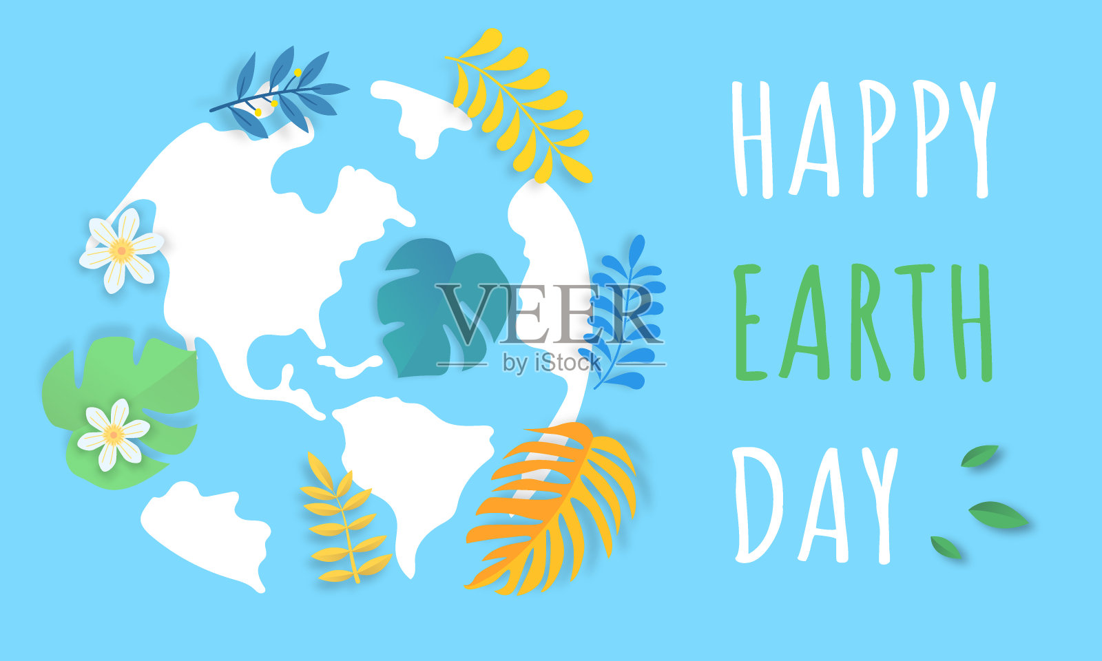 地球日概念，快乐地球日海报或横幅背景插画图片素材